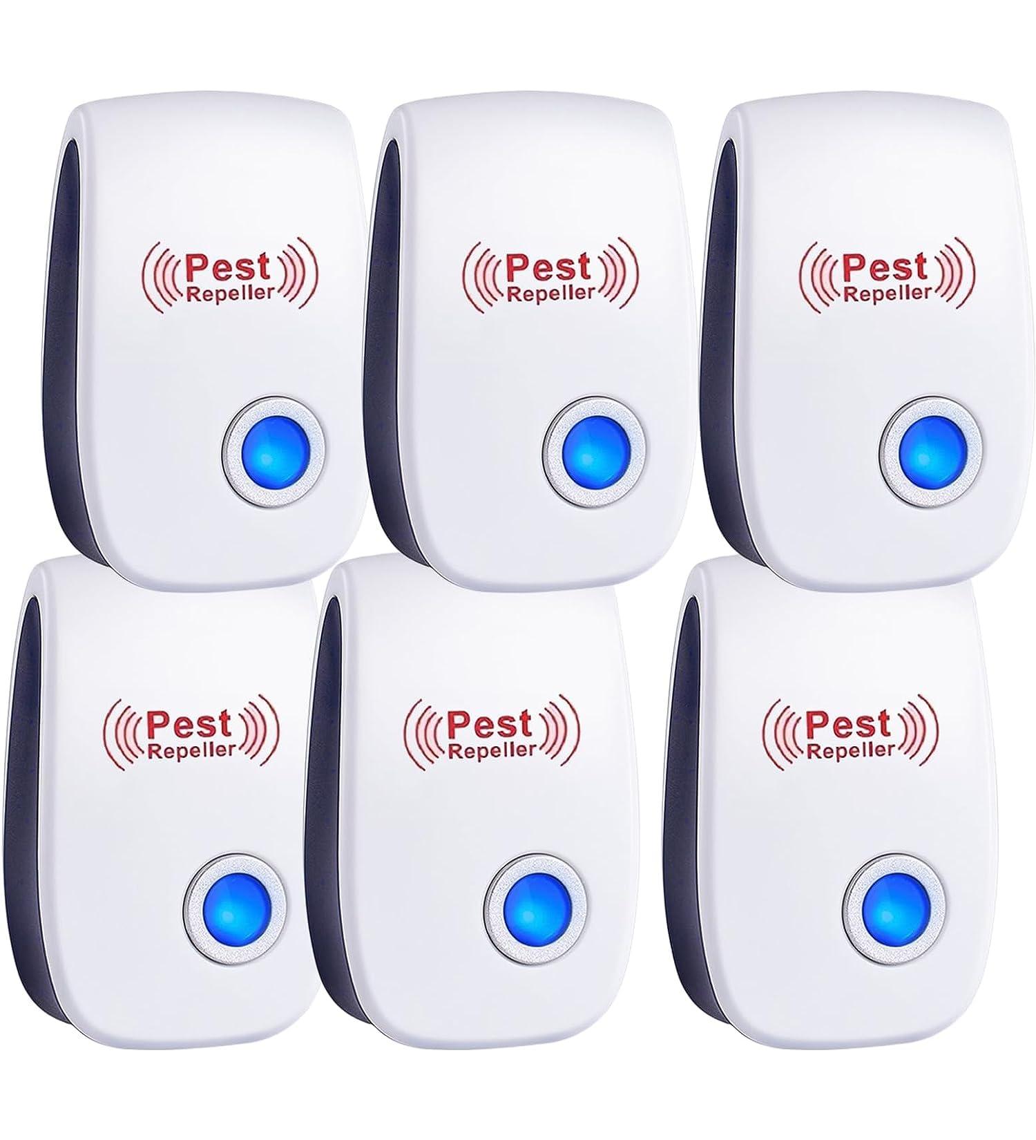 Ultrasound Pest Control - 6 Piece Electronic Mosquito & Insect Defense for Indoor Use | Effective Protection Against Mosquitoes Spiders & Insects - Buy Online on SooperMarket.com