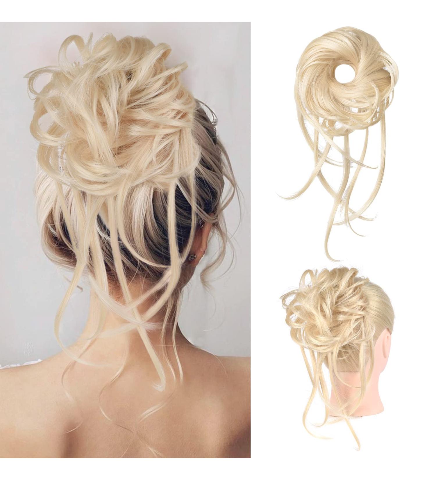 REECHO Super Long Tousled Updo Curly Wavy Messy Bun Hair Piece in Light Blonde - Buy Online on SooperMarket.com