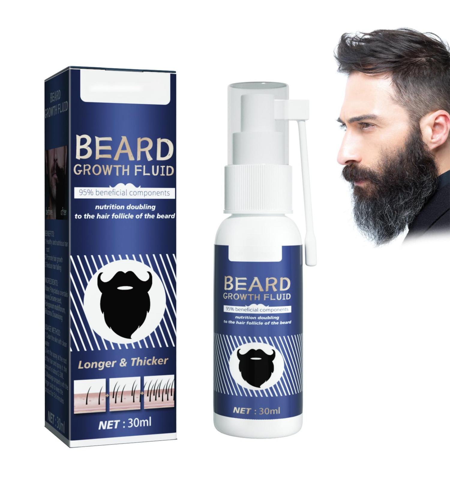 Beard Growth Serum for Men - Accelerate Beard Growth with 30ml Beard Oil & Hair Growth Formula - Buy Online on SooperMarket.com