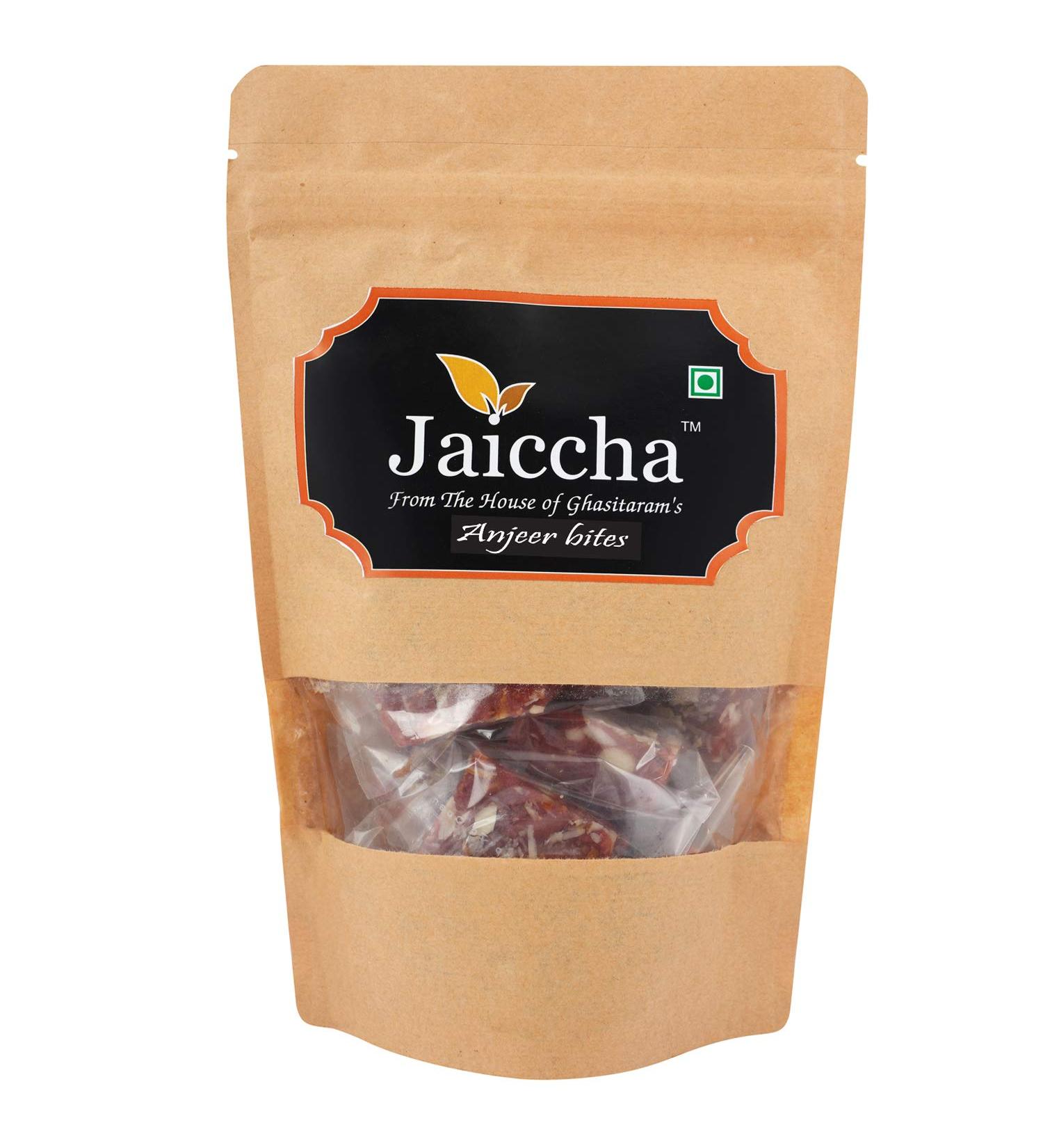 Jaiccha Ghasitaram Cashew Anjeer Bites 200 GMS in Brown Paper Pouch - Buy Online on SooperMarket.com