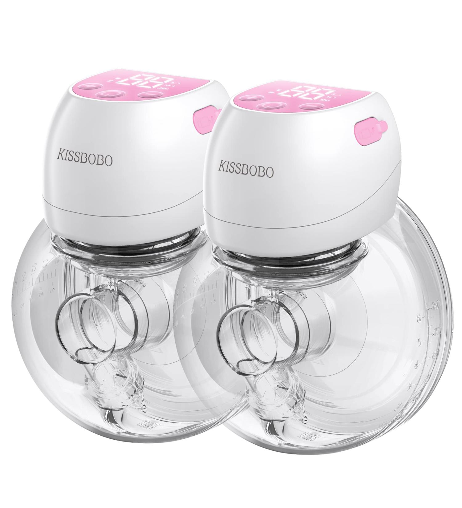 Wearable Breast Pump Plainless Electric Hands Free 2 Modes & 9 Levels with LCD Display Low Noise Rechargeable Wireless Protable Breast Pump with 21mm/24mm Flanges (Pink 2PCS) Breastfeeding Pump - Buy Online on SooperMarket.com