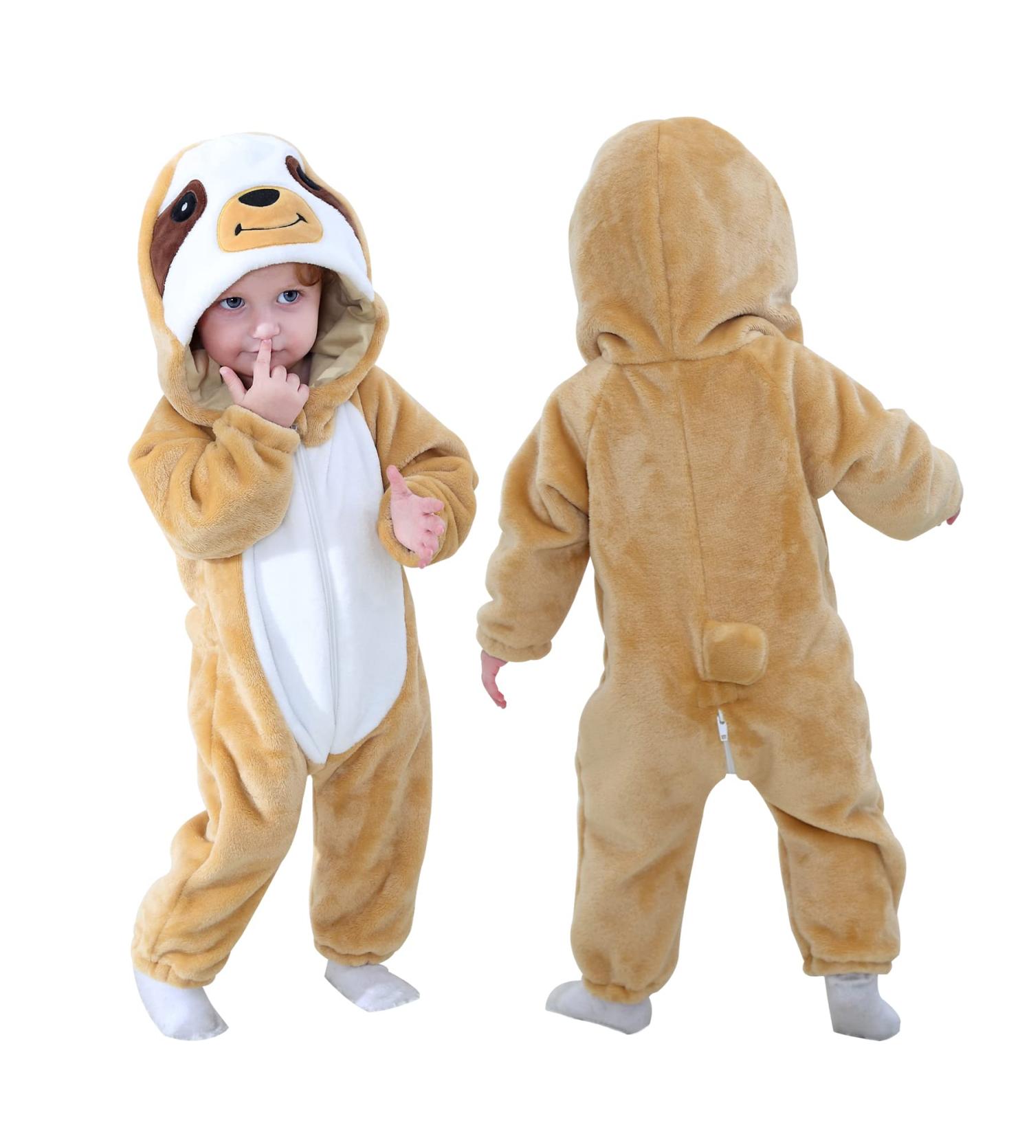 Doladola Baby Sloth Hooded Onesie Pajamas | Infant Romper 6-12 Months - Buy Online on SooperMarket.com
