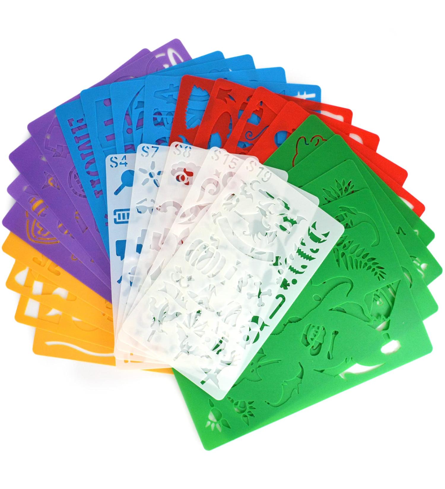 25 Pcs Stencil Drawing Kit for Kids | Plastic Stencils with 400+ Shapes | Fun Birthday Gift for Boys and Girls - Buy Online on SooperMarket.com