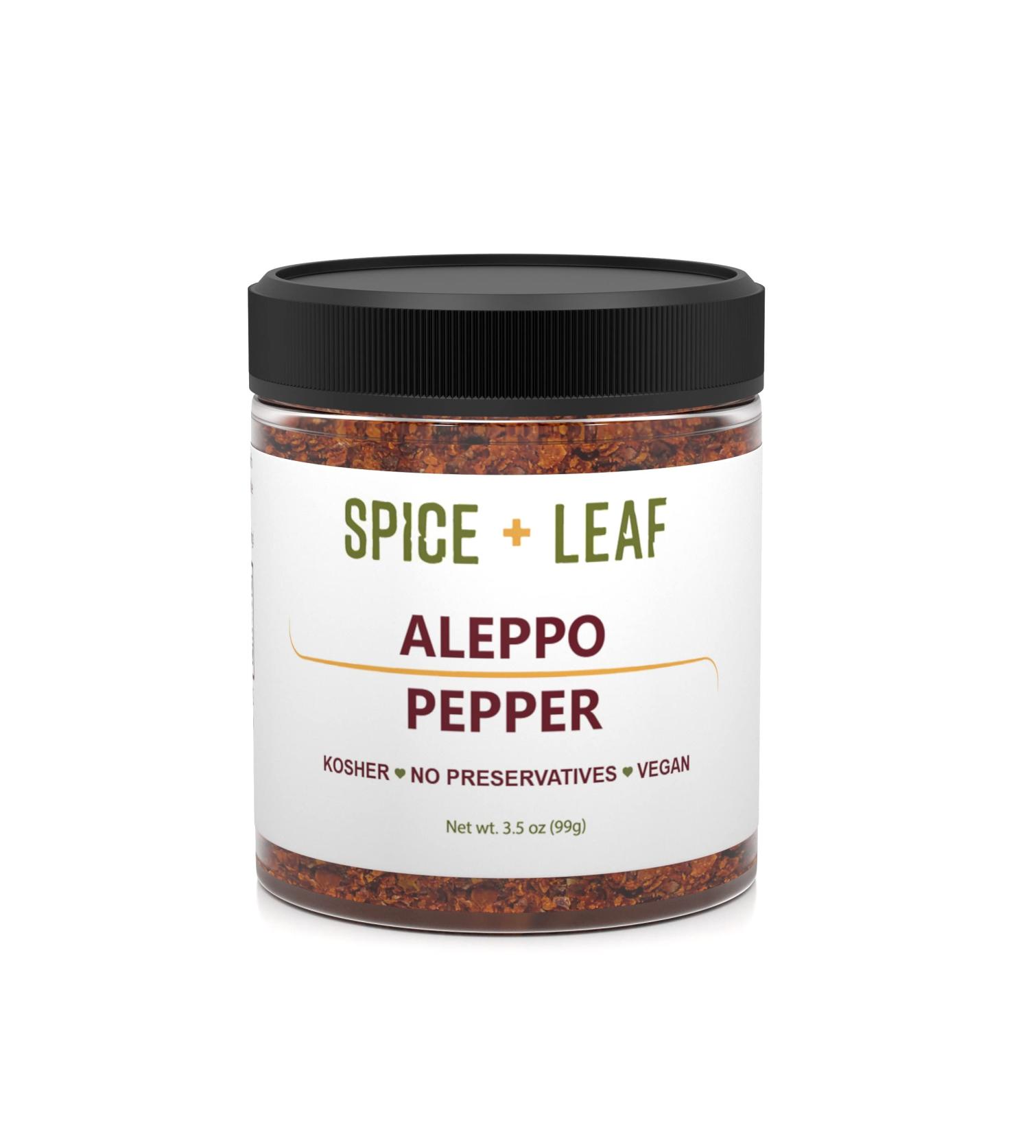 SPICE + LEAF Premium Aleppo Pepper Flakes 3.5 oz - Vegan, Kosher, Preservative-Free Mild Red Pepper - Buy Online on SooperMarket.com