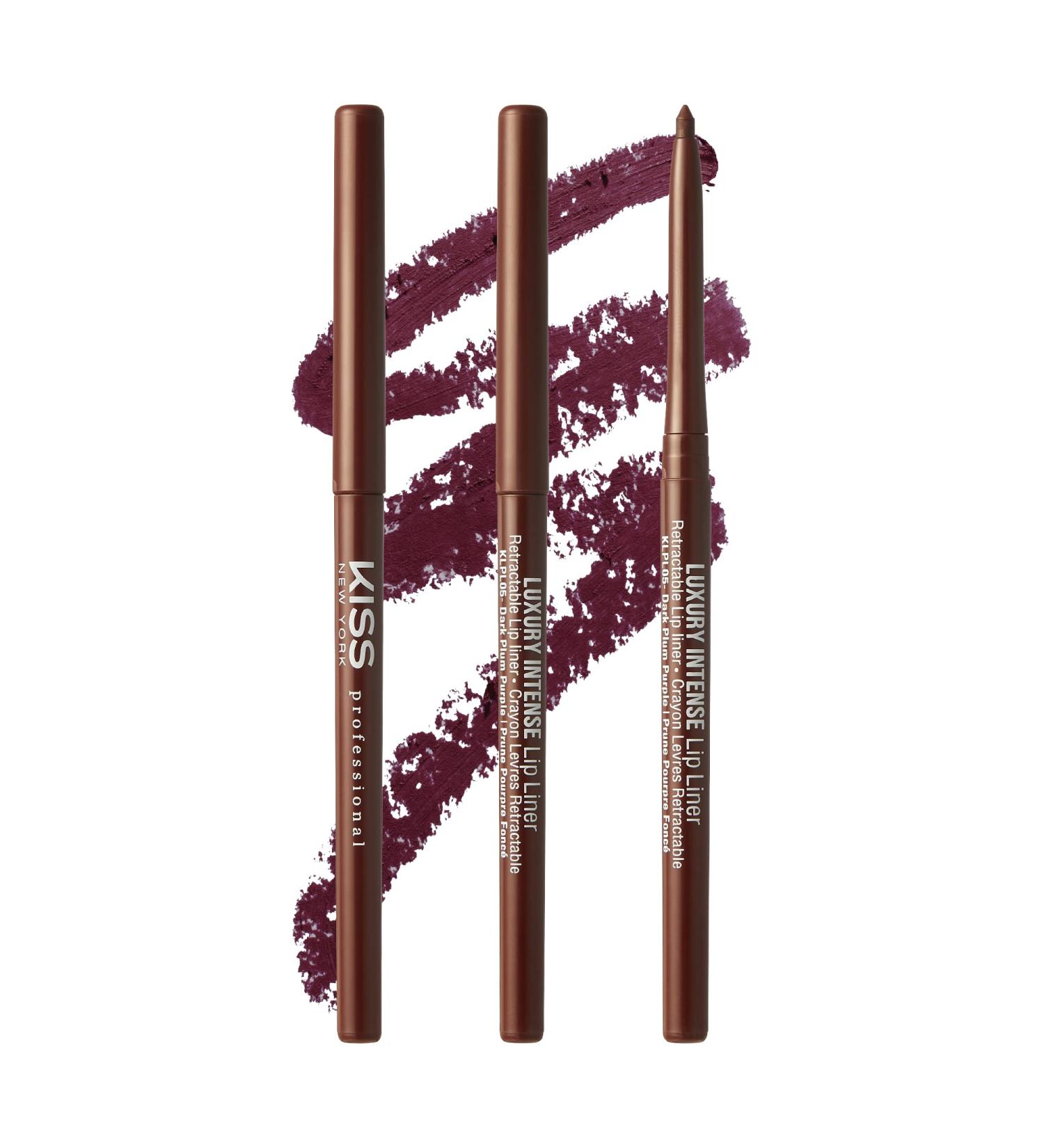KISS New York Luxury Intense Lip Liner Set | Long-Lasting & Creamy Formula | Retractable & Easy to Use | Dark Plum Purple | 3PCS - Buy Online on SooperMarket.com