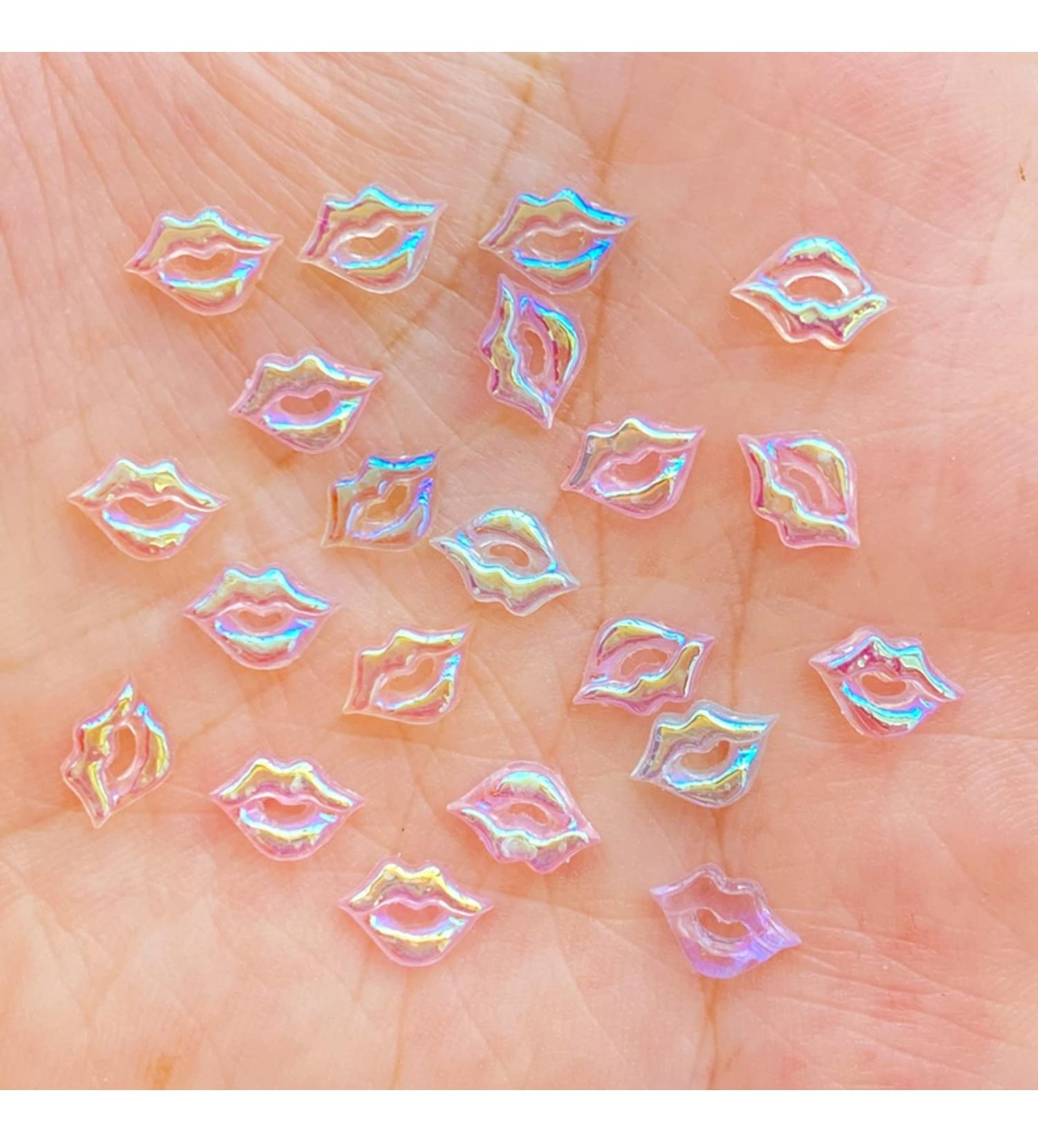100 PCS 3D Lips Charms Kawaii Nail Rhinestones - Valentine's Day Nail Art Decoration - Buy Online on SooperMarket.com