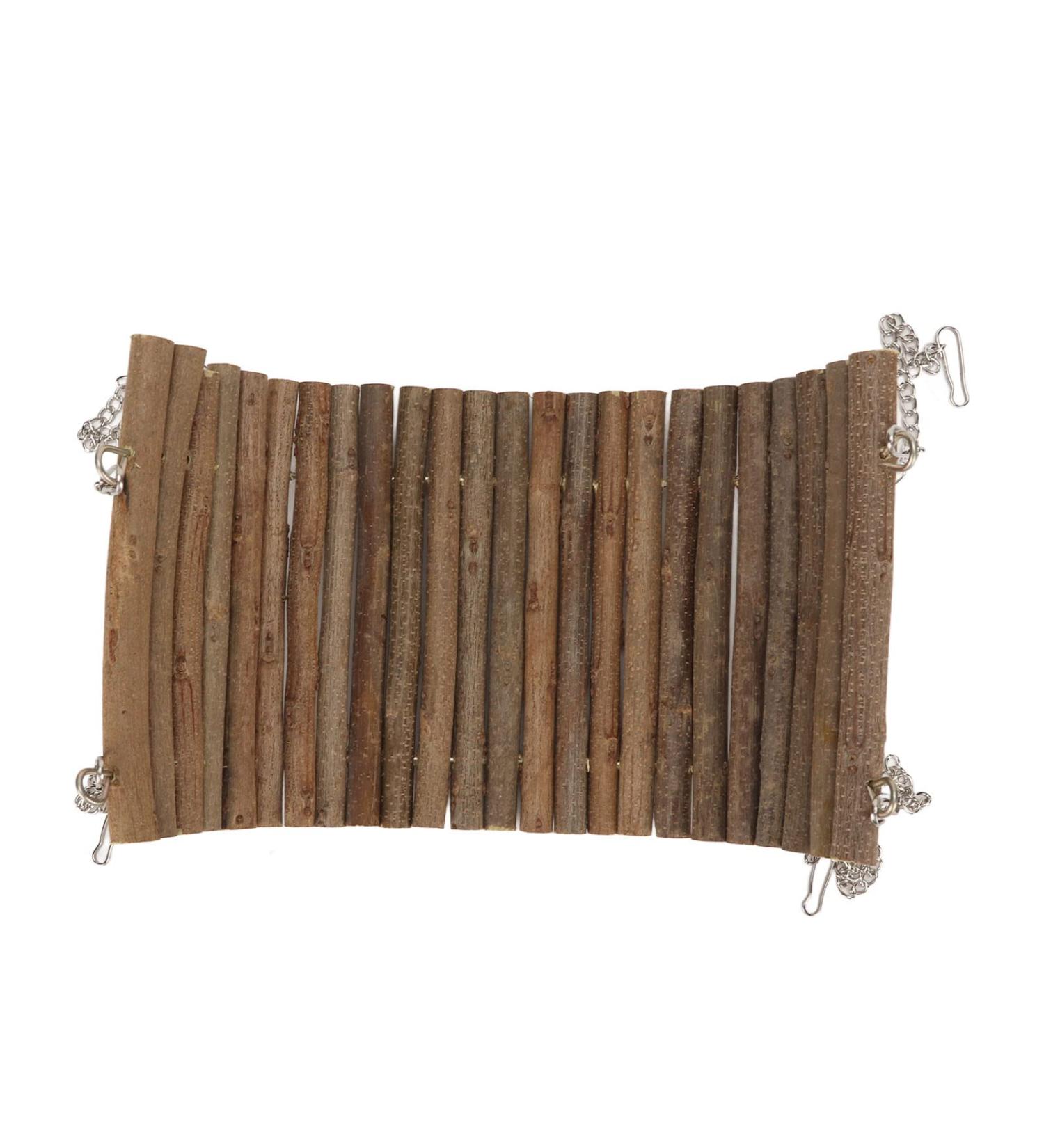 Rabbit Wood Swing Hammock - Multifunctional Natural Wooden Resting Platform for Hamsters Mice & Sparrows (15x30 cm) - Buy Online on SooperMarket.com