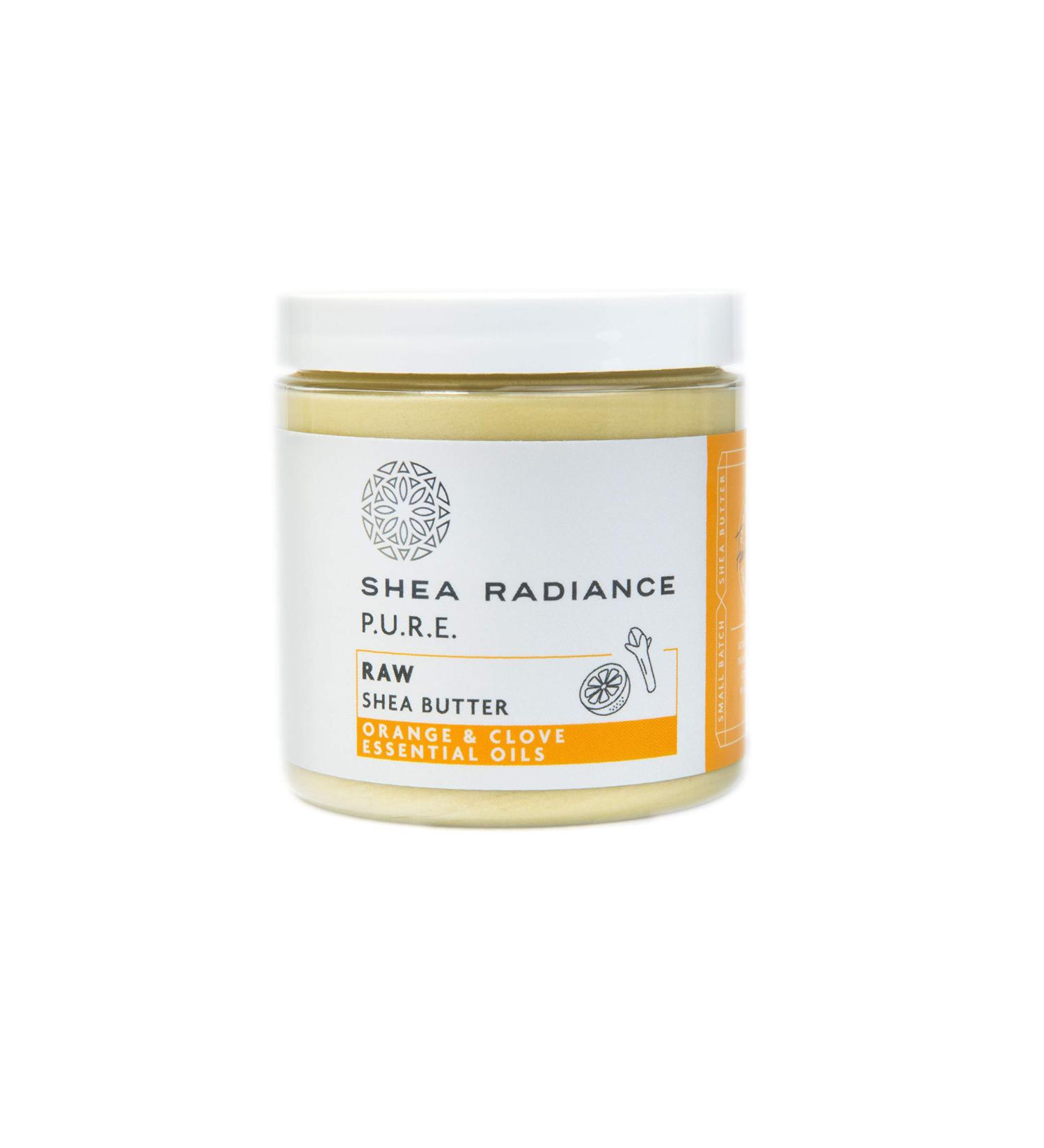 Shea Radiance Raw Shea Butter 100% Natural & Unrefined - Deep Penetrating Moisture for Cracked Heels and Hair Treatment - Orange & Clove 7.5oz - Buy Online on SooperMarket.com