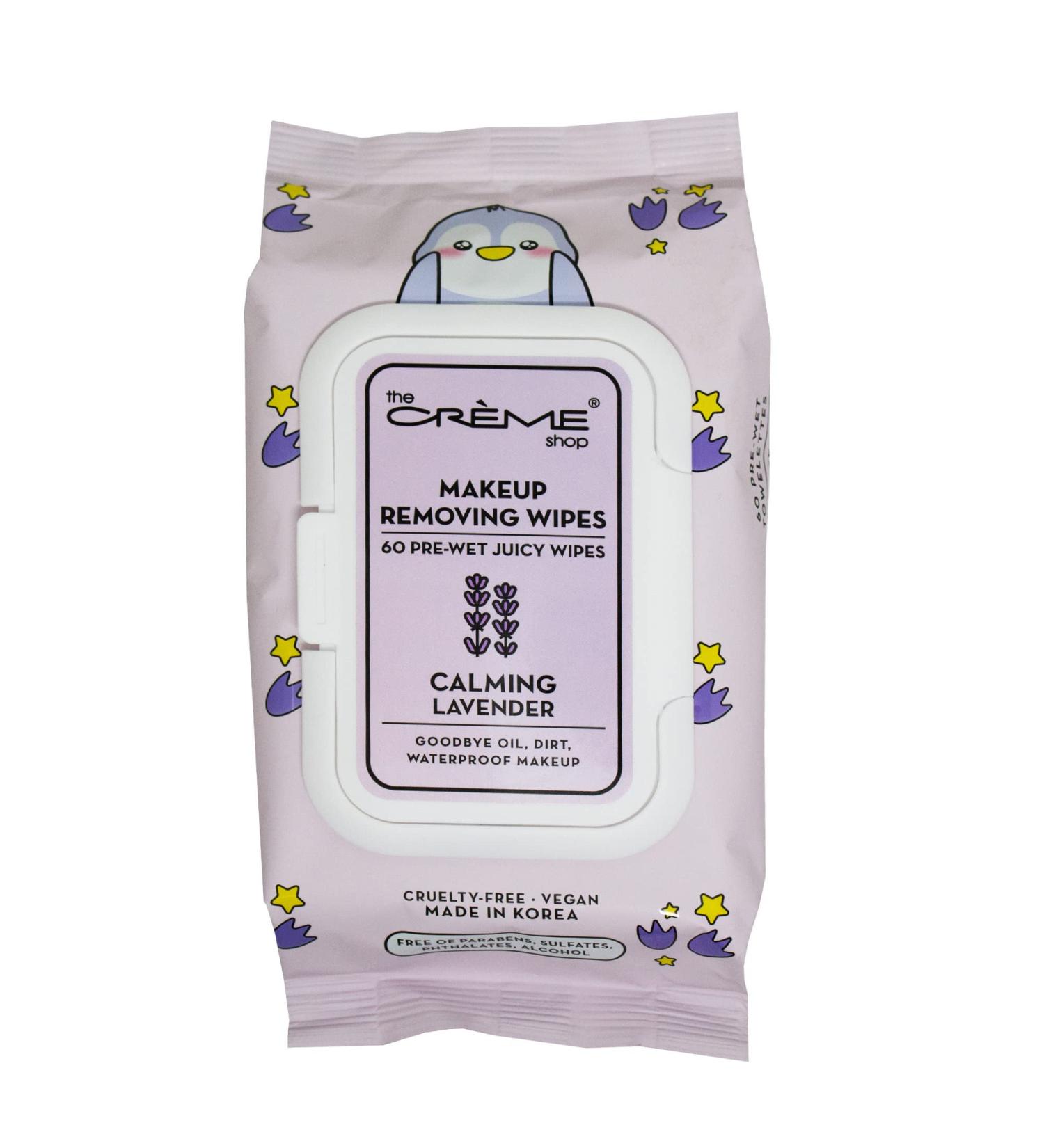 The Cr me Shop Juicy Makeup Remover Wipes Made with Calming Lavender | Make Up Remover | Cleansing Wipes | Hydrating Makeup Wipes (60 Pre-Wet Juicy Wipes)