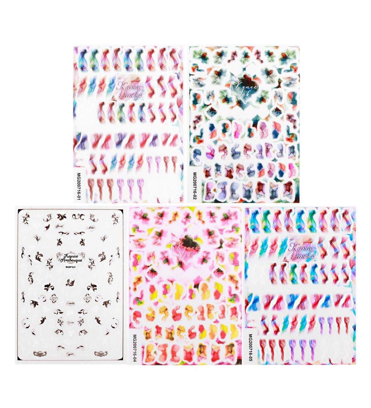 Closer 5 Sheets Blooming Flower Nails Sticker 3D Flower Water Transfer Nail Decals for Nail Art DIY Transfer Sticker - Buy Online on SooperMarket.com