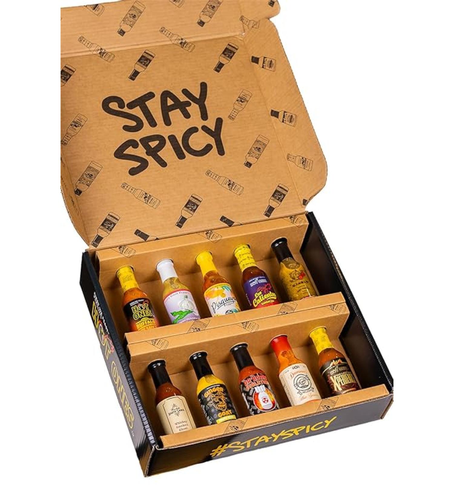 Hot Ones Season 22 Lineup Hot Sauce Challenge Kit - 10-Pack of Unique Natural Ingredients Gift Box for Spice Lovers - Small Batch 5 fl oz Bottles - Buy Online on SooperMarket.com