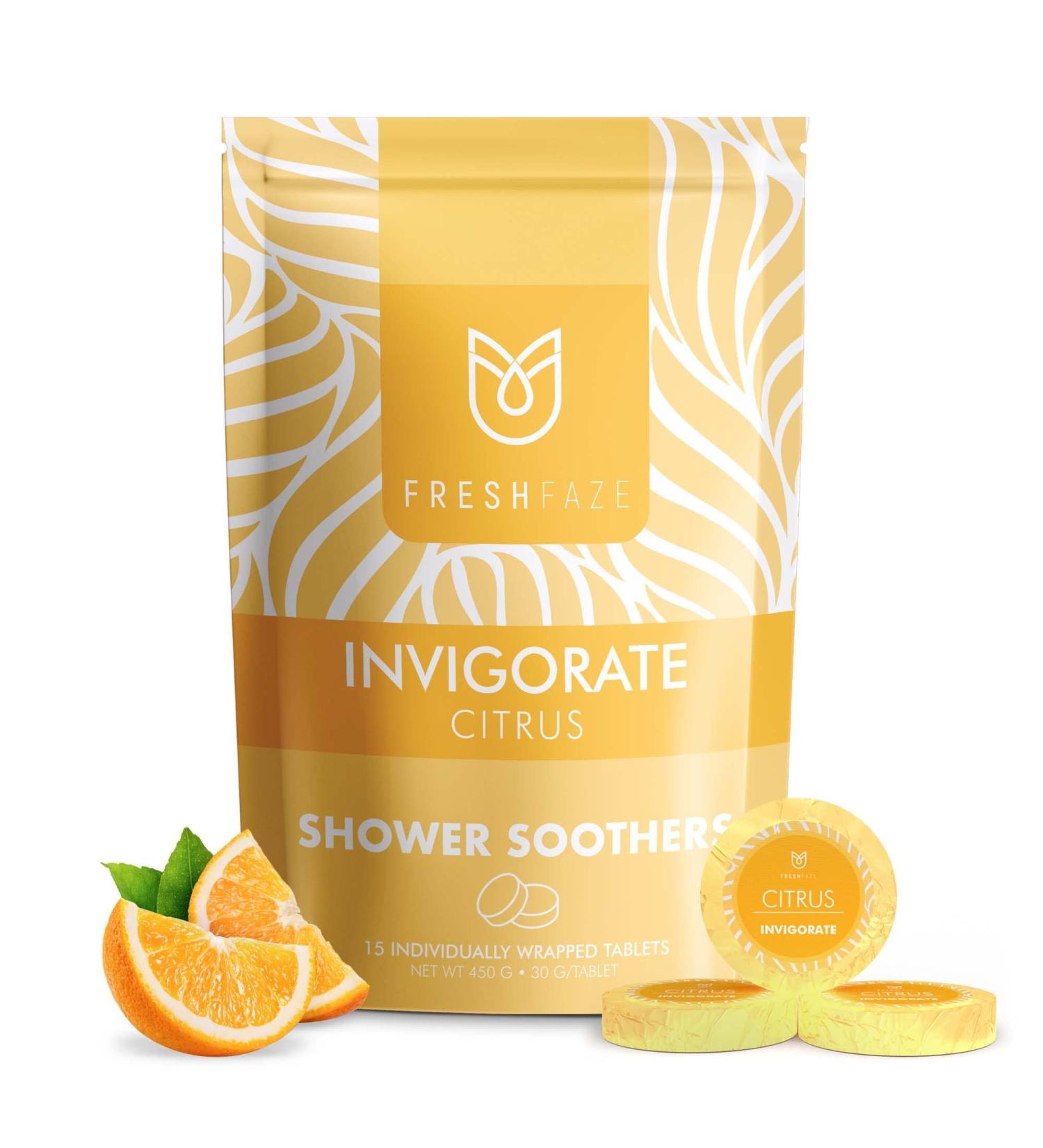 Fresh Faze Citrus Shower Steamer - Self Care Aromatherapy Gift for Women - Organic Essential Oil Shower Bombs - 15 Tablets Citrus Scent - Buy Online on SooperMarket.com