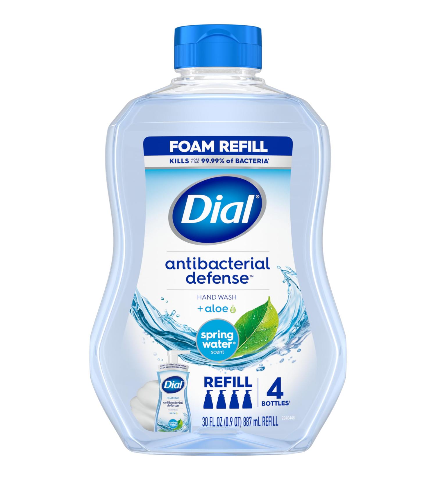 Dial Antibacterial Foaming Hand Wash Refill - Spring Water 30 oz | Buy Internationally - Buy Online on SooperMarket.com