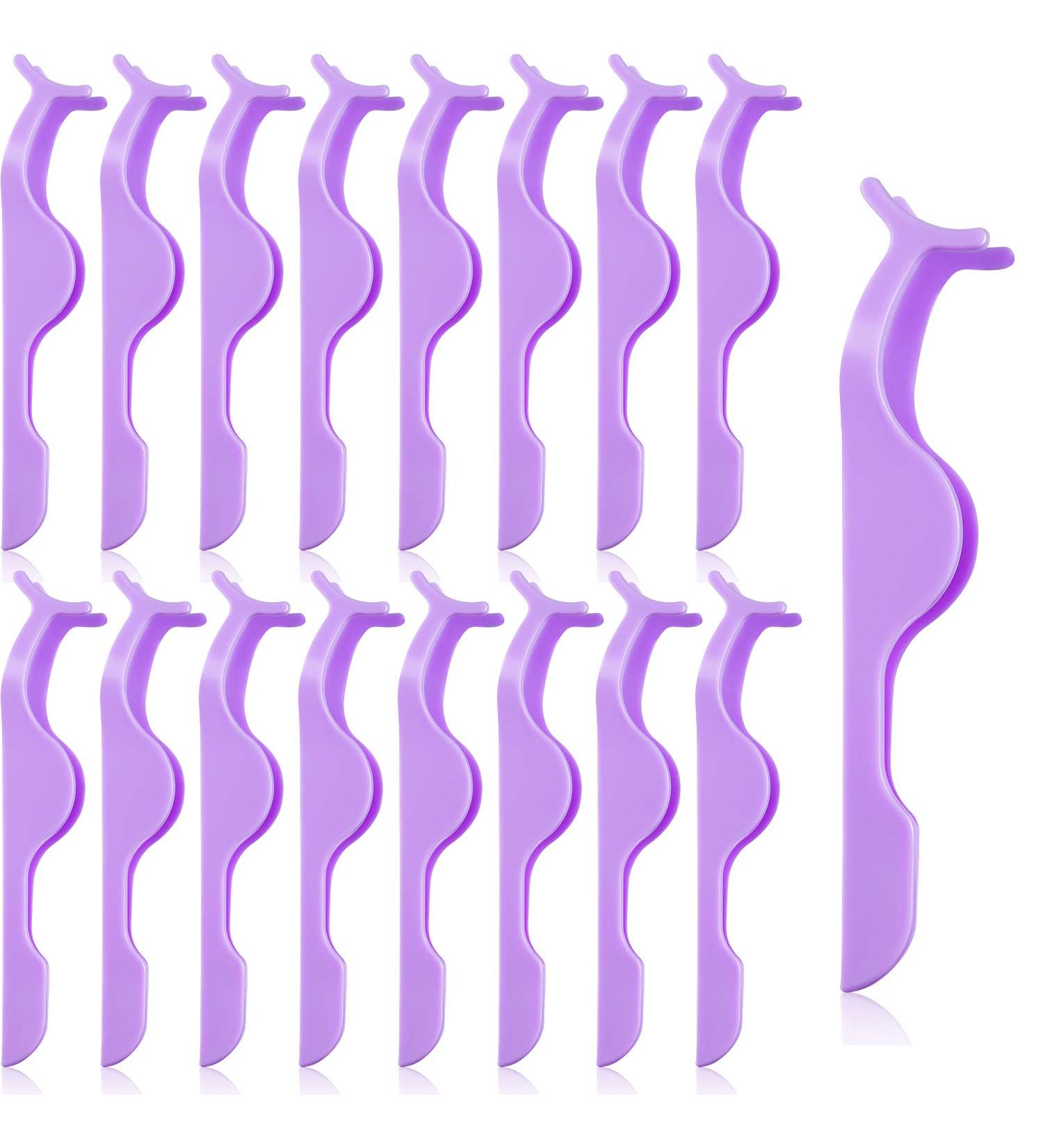 60-Piece Plastic Eyelash Extension Tweezers - Purple False Eyelash Applicator Tool for Lash Application and Removal - Buy Online on SooperMarket.com