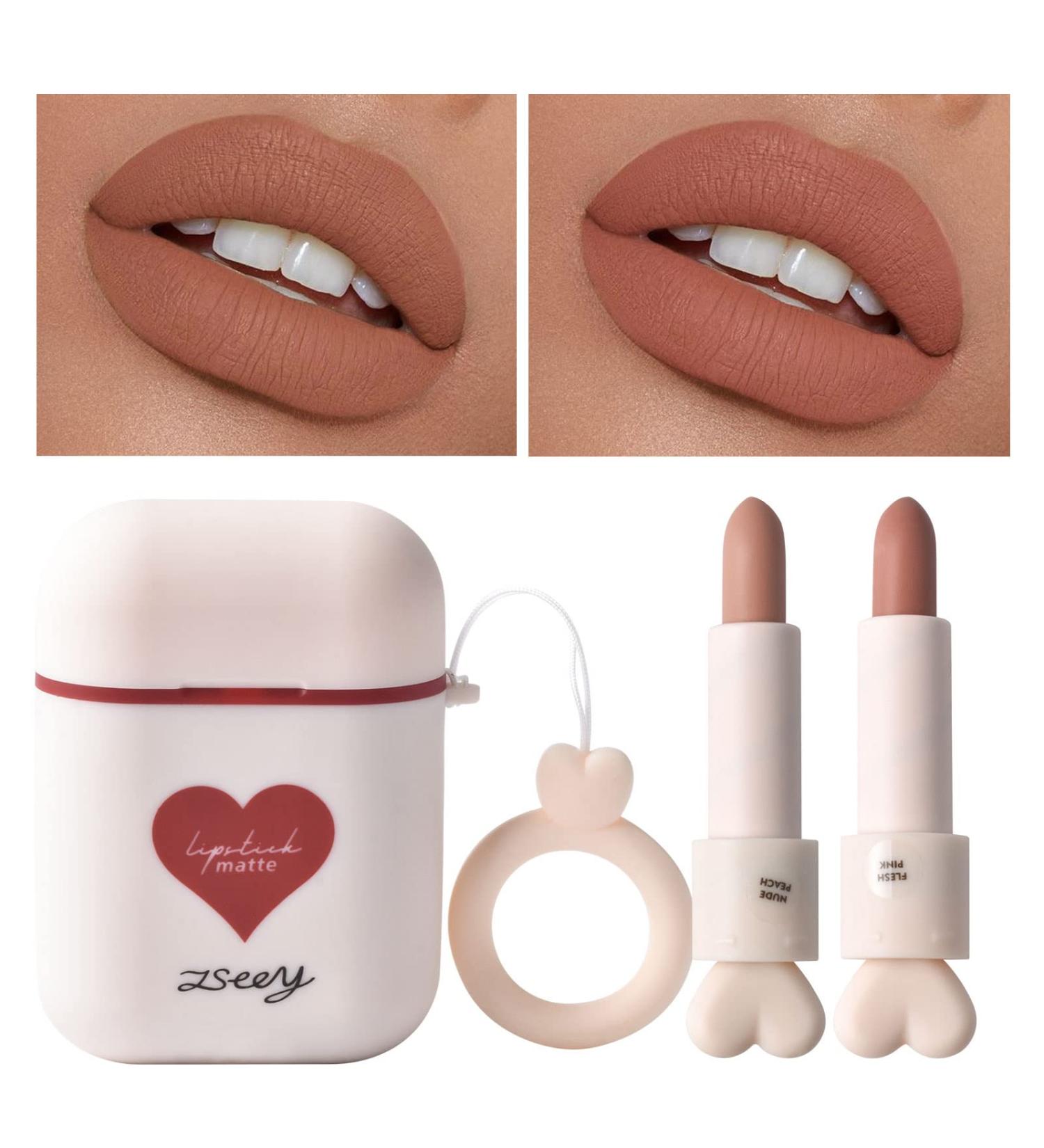 ICE LOVE Silky Mist Matte Lipstick Set - Long Wear Waterproof Velvet Lipstick & Lip Gloss for Women (2pcs) - Non-Stick Cup Makeup - Buy Online on SooperMarket.com
