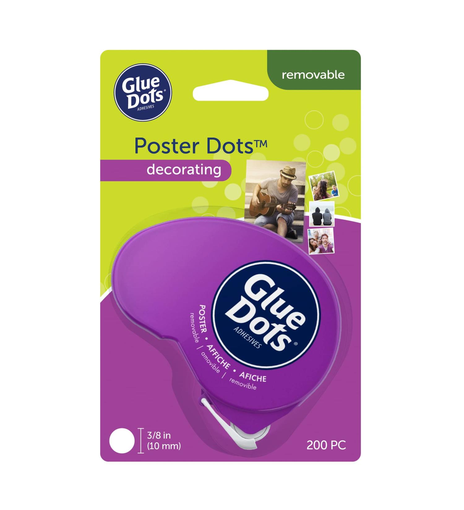 Glue Dots Dot N' Go Glue Dot Dispenser with 200 Removable Double-Sided Adhesive Poster Dots  3/8-Inch  Clear  1 Pack 1 Pack Poster Dots Dispenser - Buy Online on SooperMarket.com
