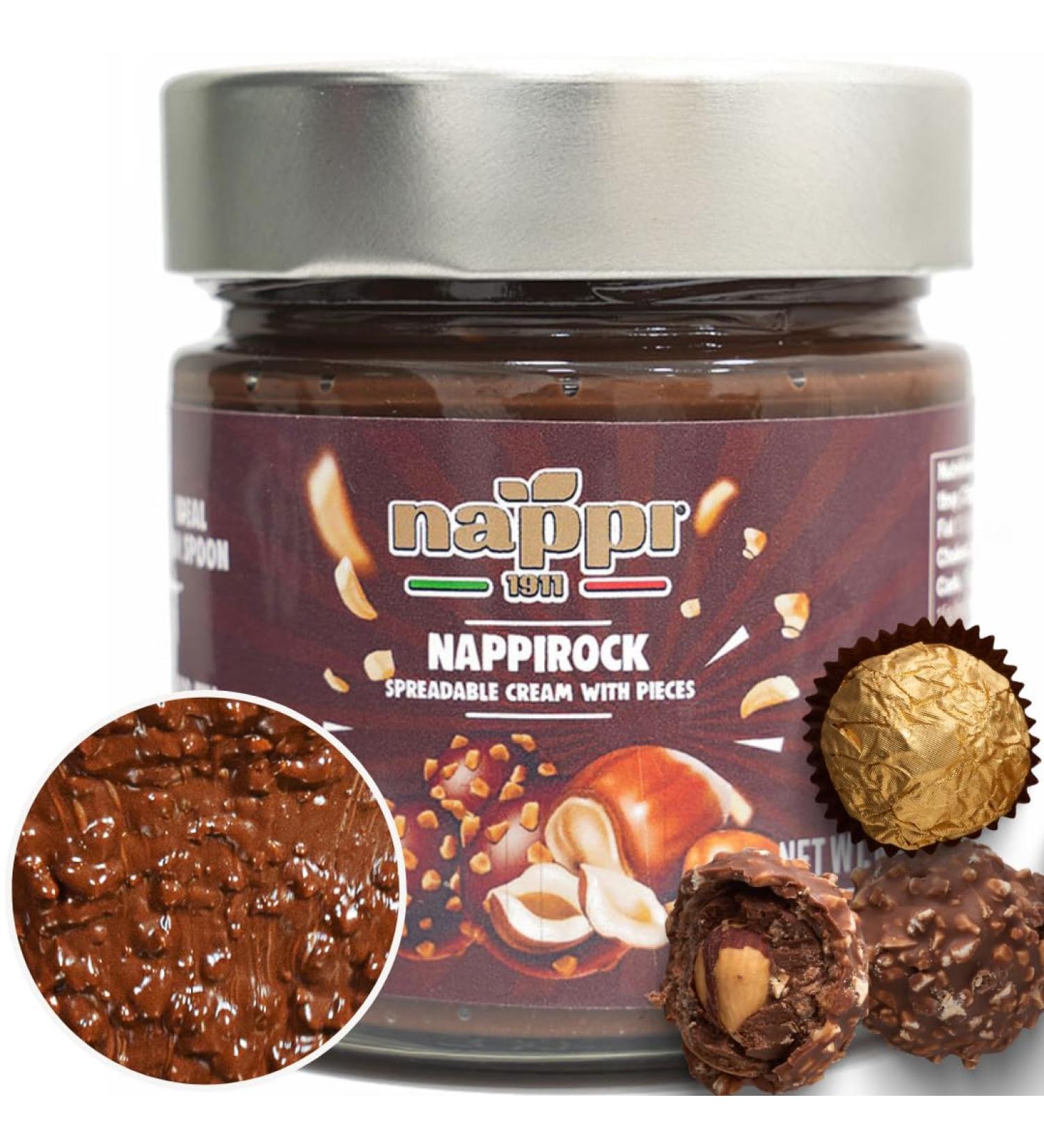 Buy Nocciola Crunchy Hazelnut Chocolate Spread - 8.5 oz | Creamy Italian Chocolate Butter | Nappirock - International Shipping Available - Buy Online on SooperMarket.com