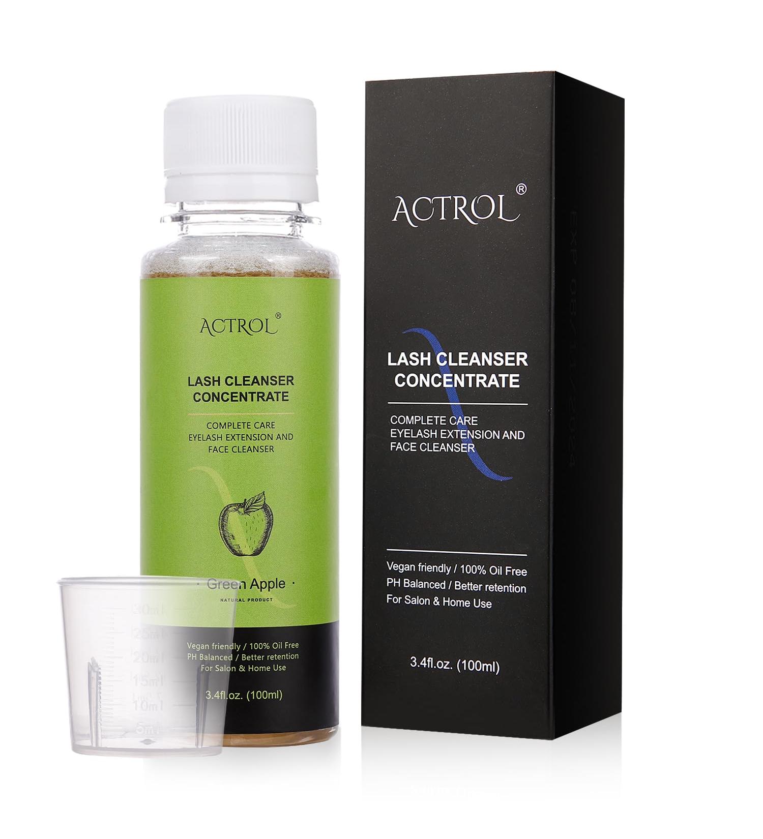 Eyelash Cleanser Concentrate 100ml Green Apple Lash Extensions Shampoo Natural Foaming Cleanser DIY Paraben & Sulfate Free Non-lrritating Wash for Extensions Lashes with Salon Home Care-Makes 60ml Bottles Eyelash Shampoo Green Apple 100ml - Buy Online on SooperMarket.com