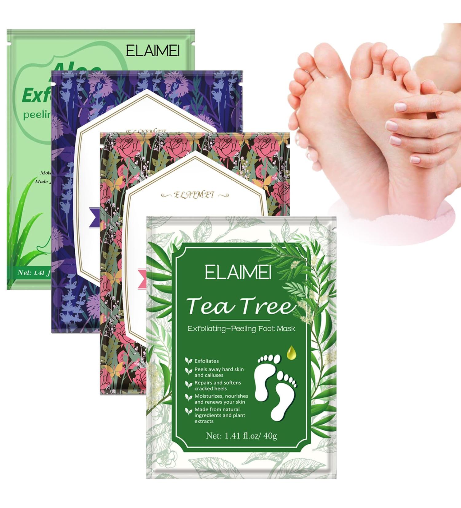Exfoliating Foot Mask 4 Pairs Moisturizes Nourishes Foot Peel Mask Natural Ingredients Peel Away Hard Skin Calluses Renew Skin Repair And Soften Cracked Heels Feet Masks Exfoliating Socks - Buy Online on SooperMarket.com