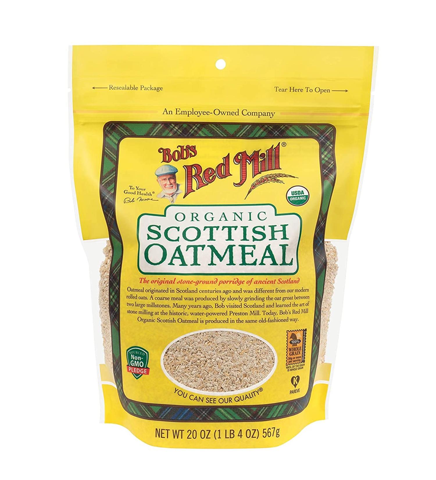 Bob's Red Mill Organic Scottish Oatmeal 20oz (Pack of 2) - Resealable Pouch for Freshness - Buy Online on SooperMarket.com