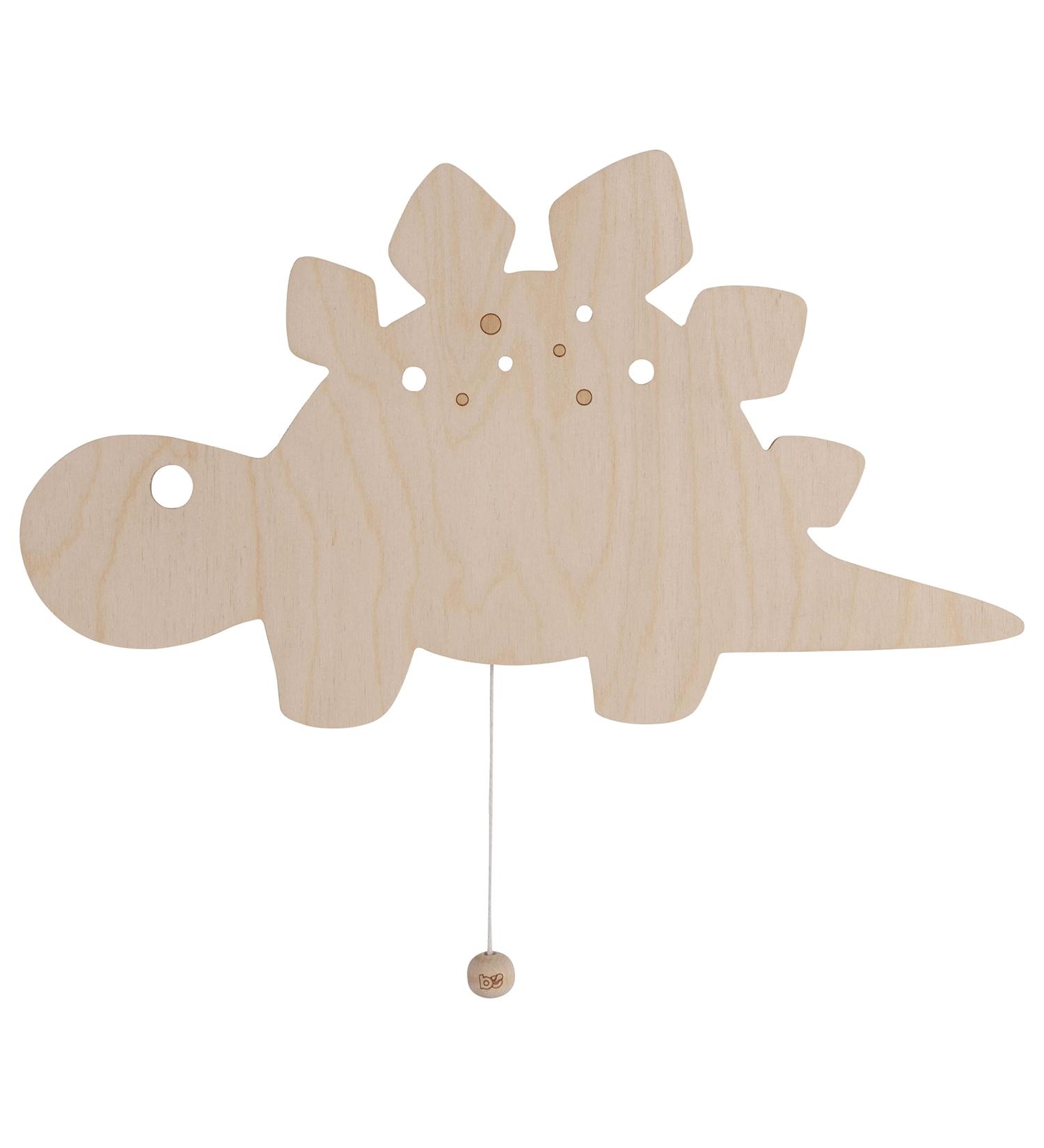 Bo Baby's ONLY Dino Wall Lamp - Battery-Powered Night Light for Baby's Room - FSC Certified Wooden Lamp - 25 000 Hours of Warm Glow - Buy Online on SooperMarket.com