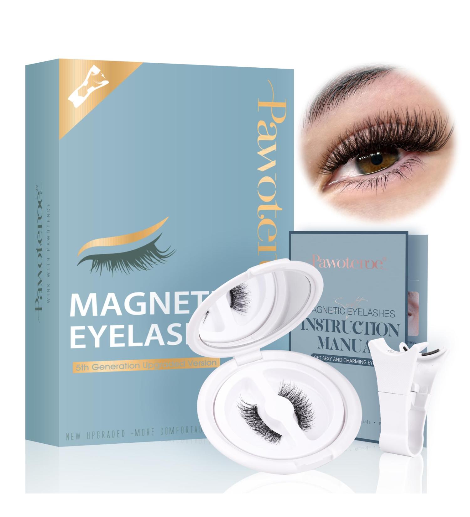 Pawotence Magnetic Eyelashes - No Glue No Eyeliner | Easy Wear Reusable Kit | Soft Magnets | 1 Pair Style III - Buy Online on SooperMarket.com
