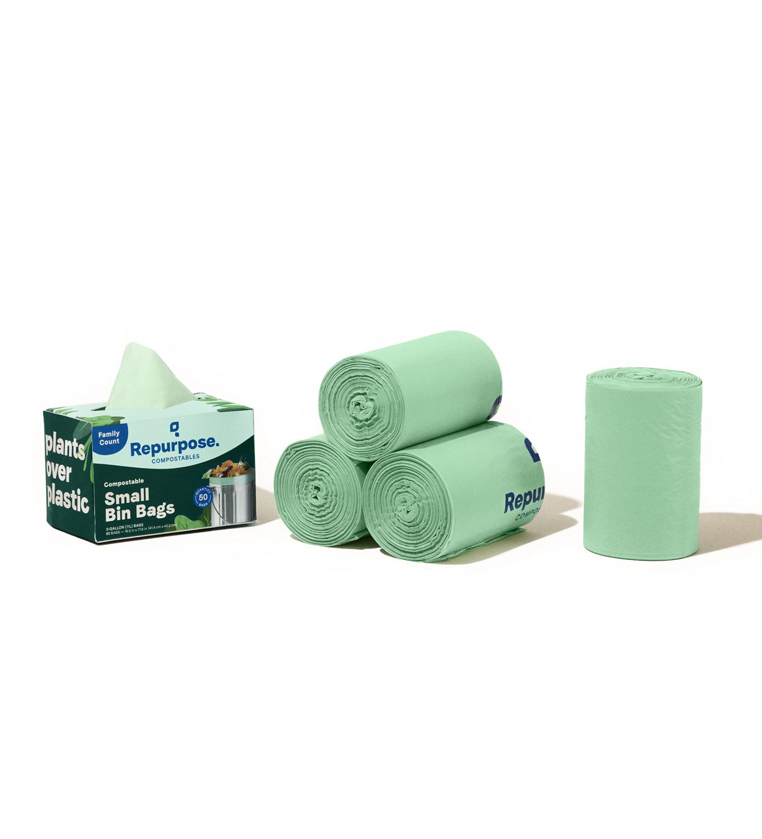 Repurpose 3 Gallon Compostable Bin Trash Bags - BPI Certified - 200 Bags (50 Count, 4 Pack) - Buy Online on SooperMarket.com