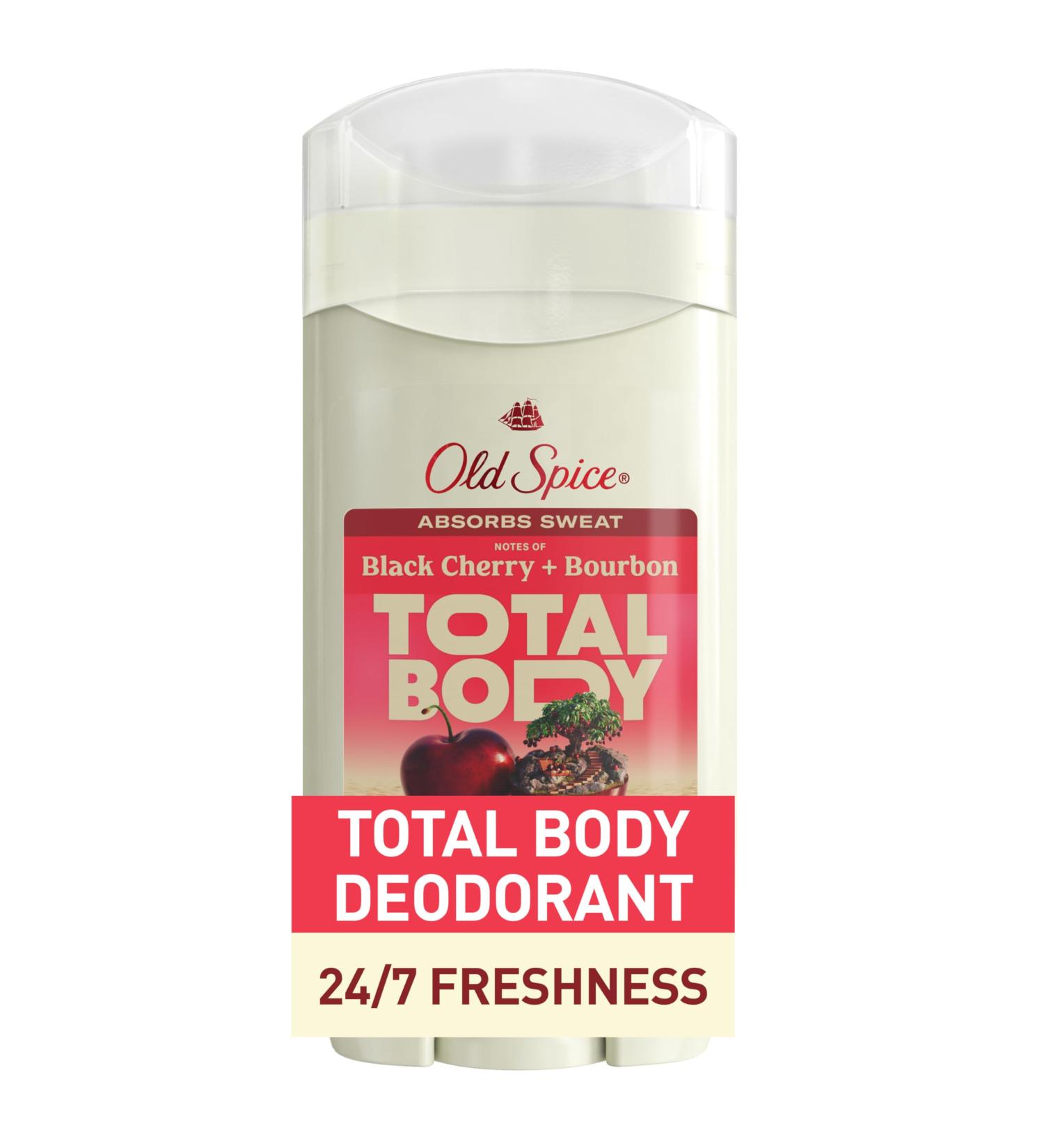 Old Spice Whole Body Deodorant for Men Total Body Deodorant Black Cherry + Bourbon Scent Aluminum Free Deodorant Stick for 24/7 Freshness // Dermatologist Tested Whole Body Deodorant 3.0 oz - Buy Online on SooperMarket.com