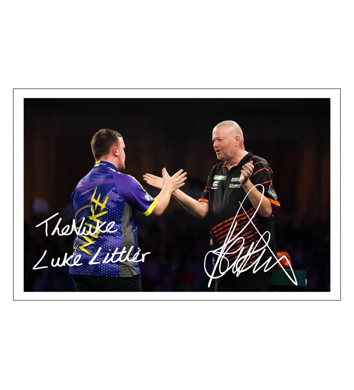 RJR PRINTS Luke Littler & Raymond Van Barneveld World Darts Signed Photo 6" x 4" Pre-Printed Autograph Gift