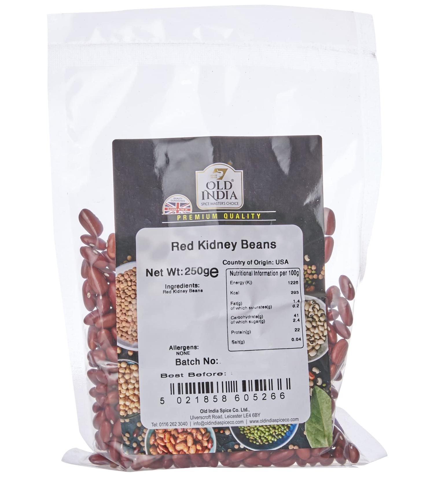 Old India Red Kidney Beans 250g - Premium Quality Legumes for Delicious Recipes - Buy Online on SooperMarket.com