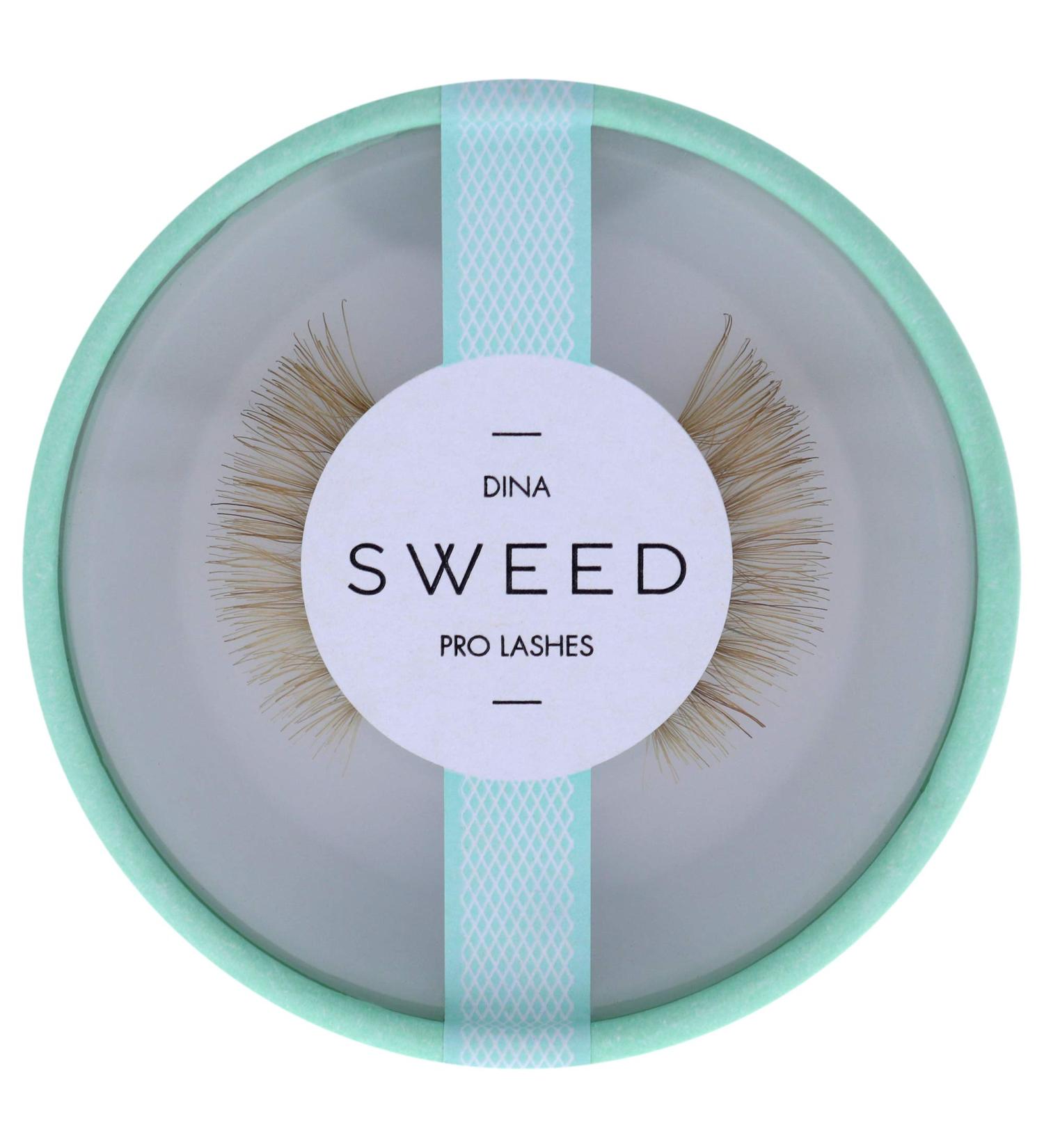 Sweed Professional False Lashes in Blonde - Style Dina - Natural Looking Volume and Length - Flexible Clear Band - Up to 10 Wears