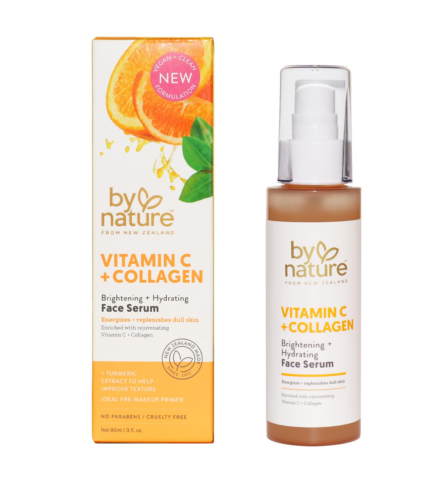 By Nature Vitamin C + Collagen Face Serum - Brightening & Plumping Formula with Turmeric - 3fl. oz - Buy Online on SooperMarket.com