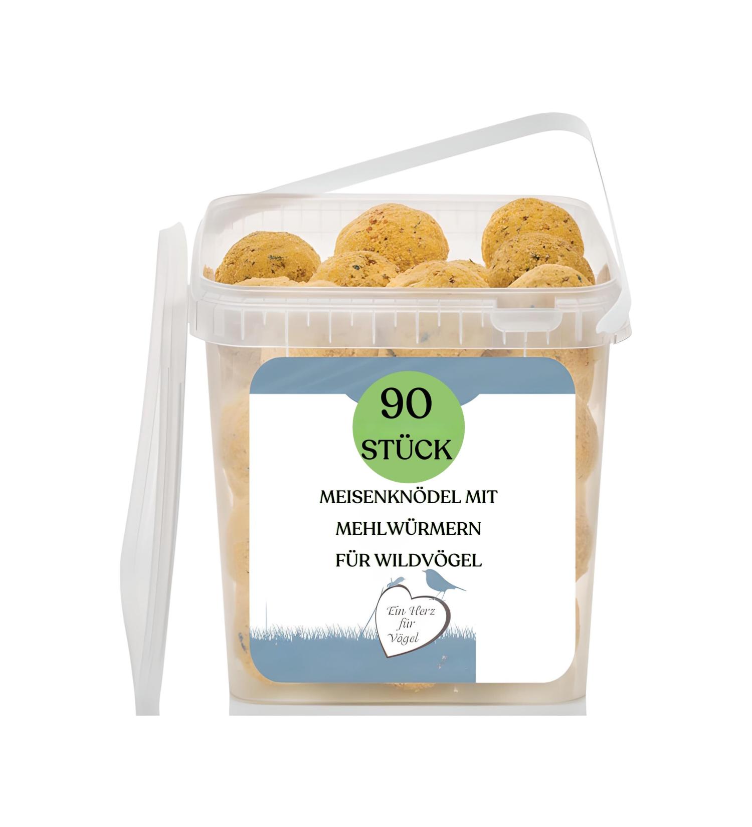 Premium Bird Dumplings - 90 Mealworm Dumplings in Reusable Buckets | High-Energy Food for Wild Birds - 8.1 kg Quality - Buy Online on SooperMarket.com