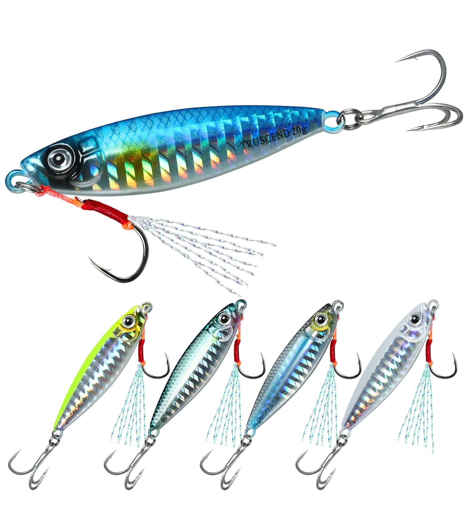 TRUSCEND Saltwater Jigs Fishing Lures with BKK Hooks - Slow Pitch/Knife/Vertical Jigs for Tuna, Salmon, Grouper - Sea Fishing Spoon Lure - Blade Bait for Bass Fishing - Buy Online on SooperMarket.com