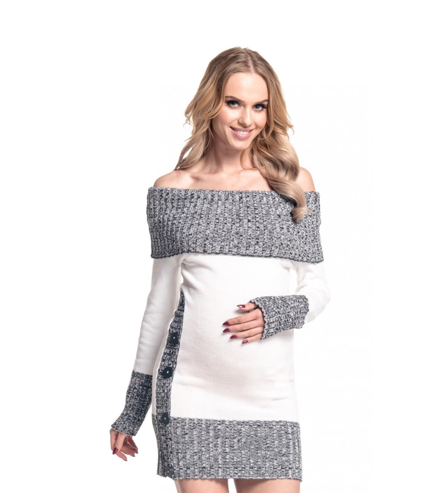 HAPPY MAMA Maternity Bardot Knitted Jumper Dress Pullover Sweater - White 16-18 - Buy Online on SooperMarket.com