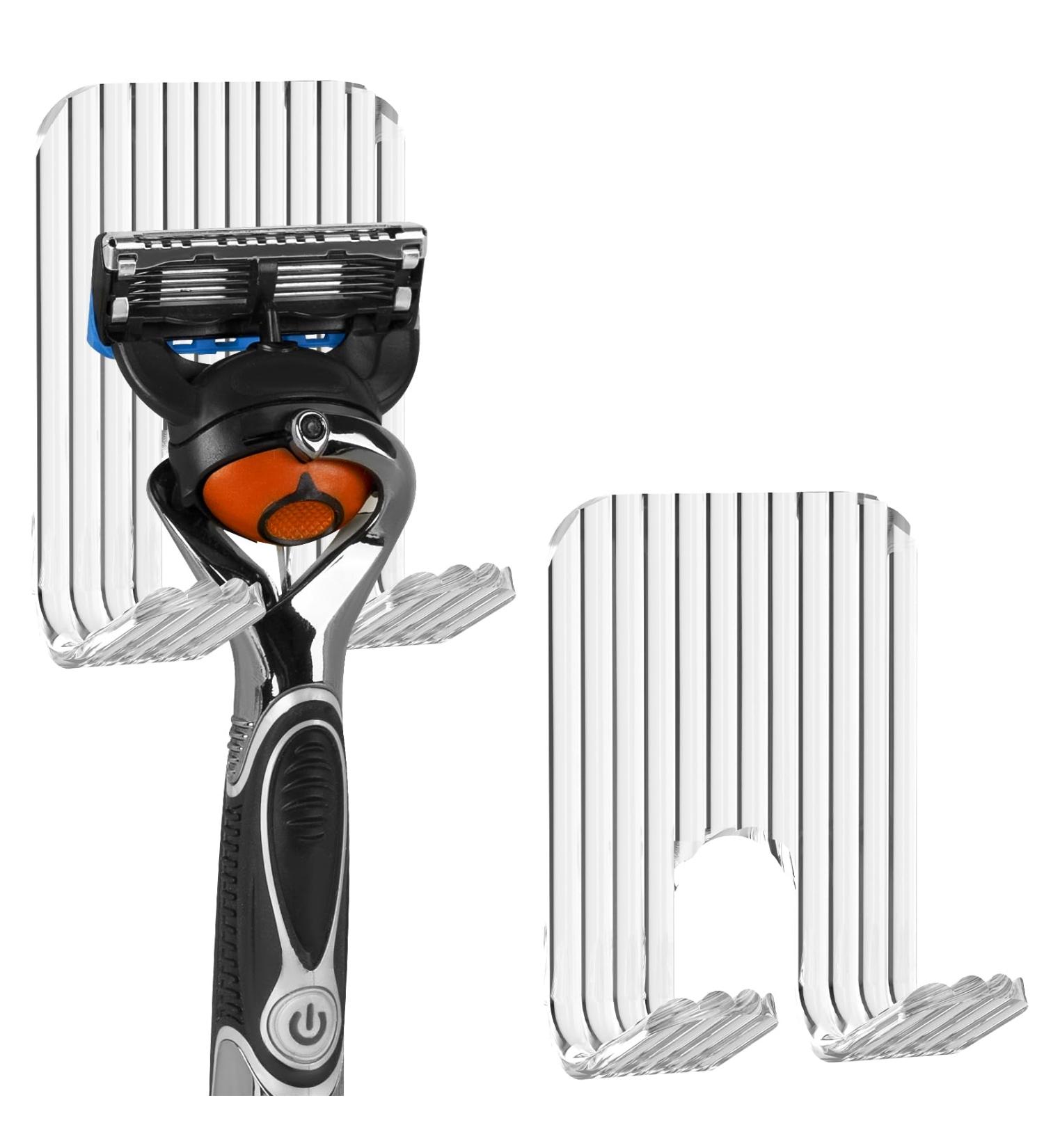 Linkidea Acrylic Razor Holder - 2 Packs Self-Adhesive Shower Hooks for Razors Towels and More - Practical Storage Solutions for Every Bathroom - Buy Online on SooperMarket.com