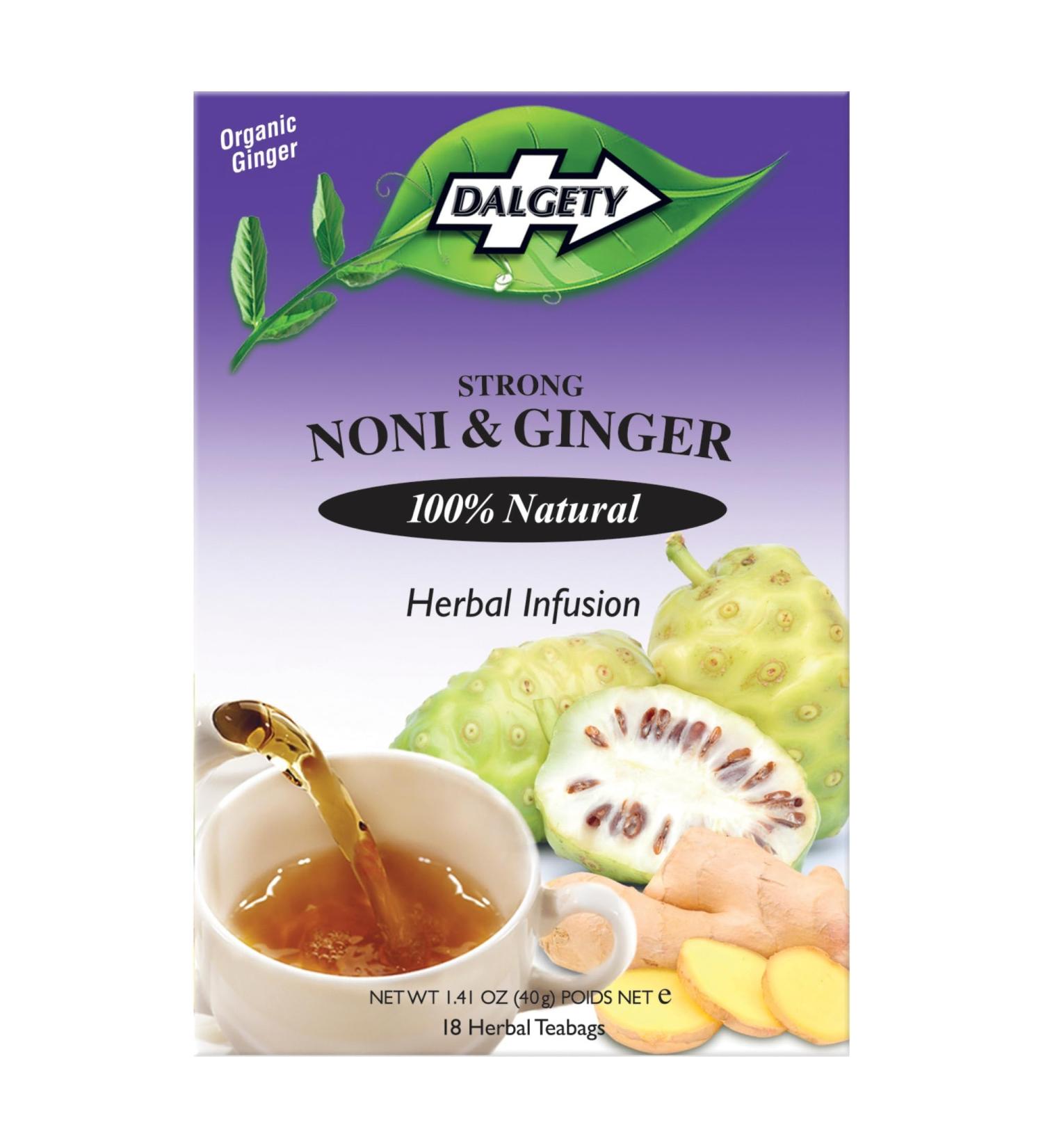 Dalgety Noni and Ginger Herbal Infusion 72g Cartons 100% Natural Caffeine Free Tea Delicious and Packed with Unique Health Benefits (18 Count (Pack of 6)) - Buy Online on SooperMarket.com