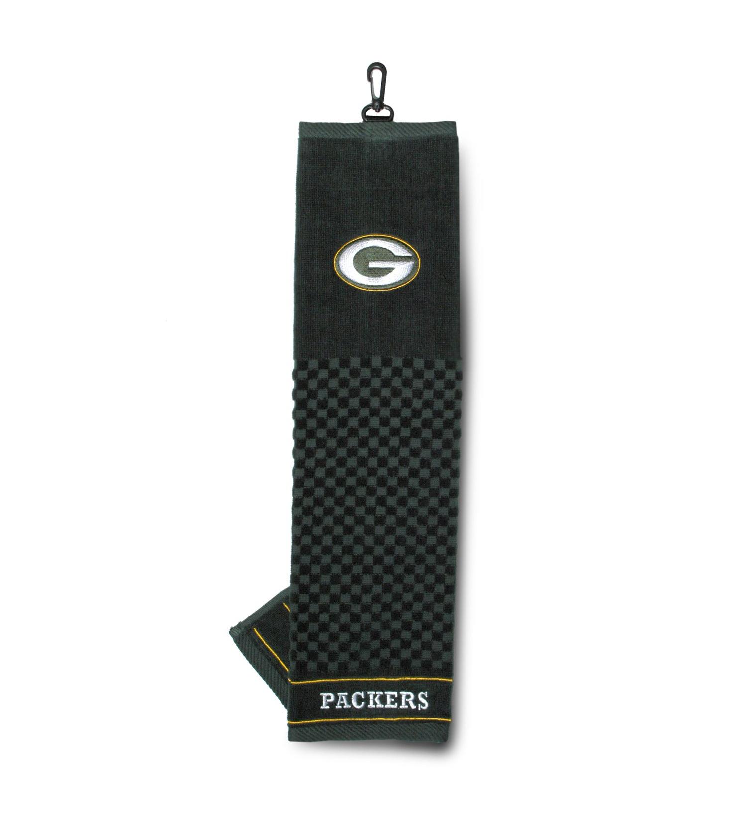 TEAM GOLF NFL Embroidered Golf Towel Checkered Scrubber Design Embroidered Logo Green Bay Packers One Size Green Bay Packers