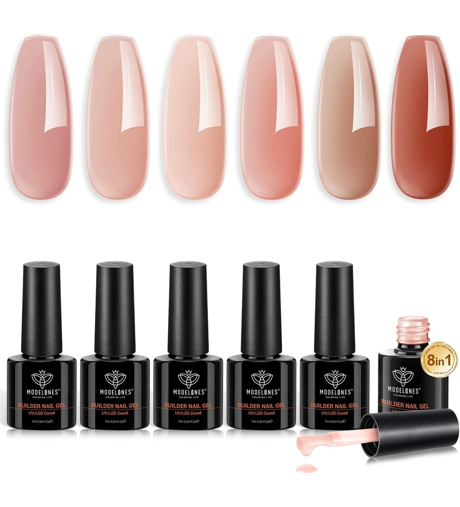 Modelones Builder Gel Set - 6 Colors in 1 | Nail Strengthener & Extension Gel Kit - Buy Online on SooperMarket.com