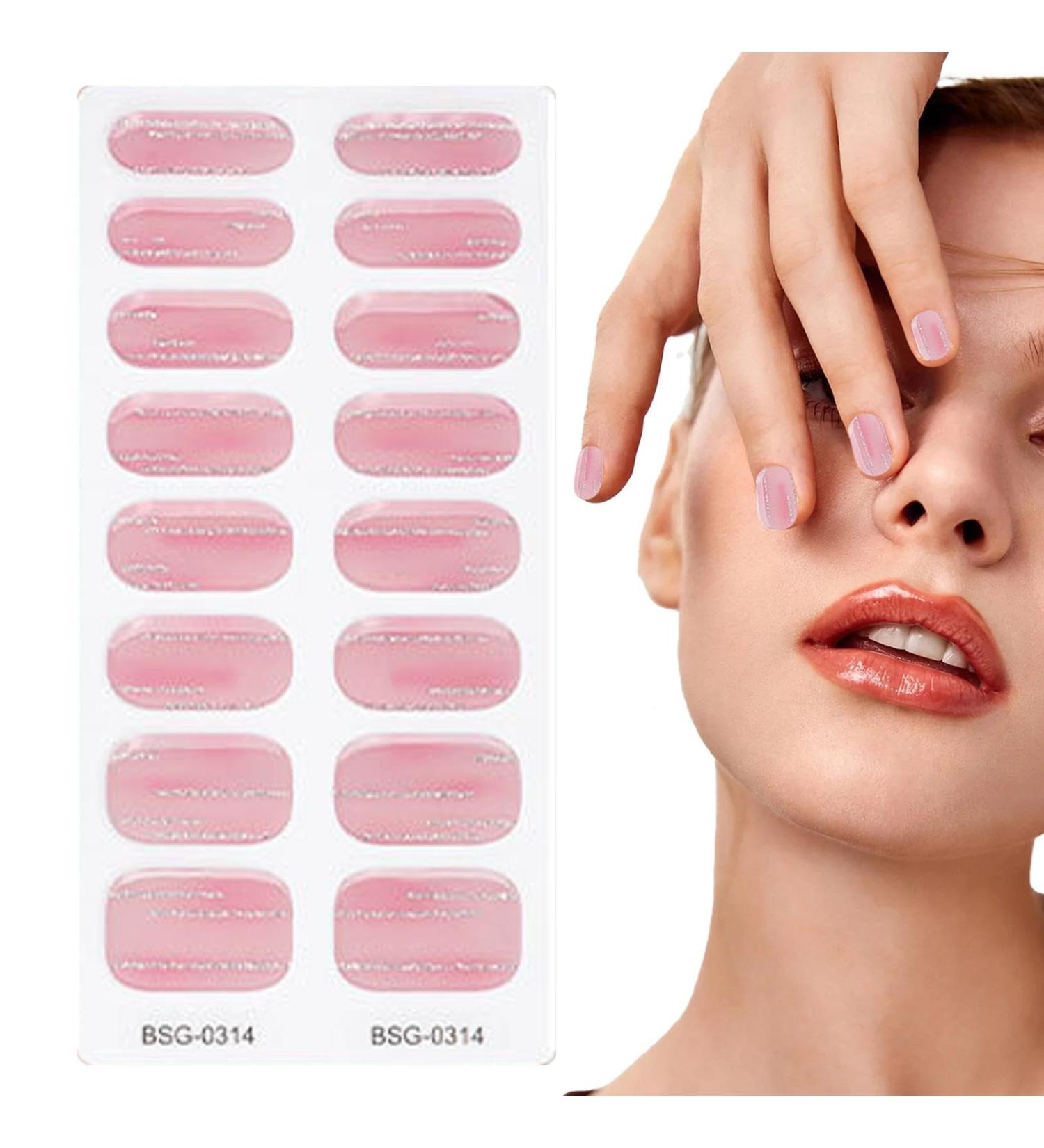Semi Cured Nail Polish Stickers | Natural Gloss Gel Nail Strips Full Nail Wraps for Women Nails Art Adhesive Nail Polish Strips Salon-Quality Easy to Apply Long-Lasting Vibrant - Buy Online on SooperMarket.com