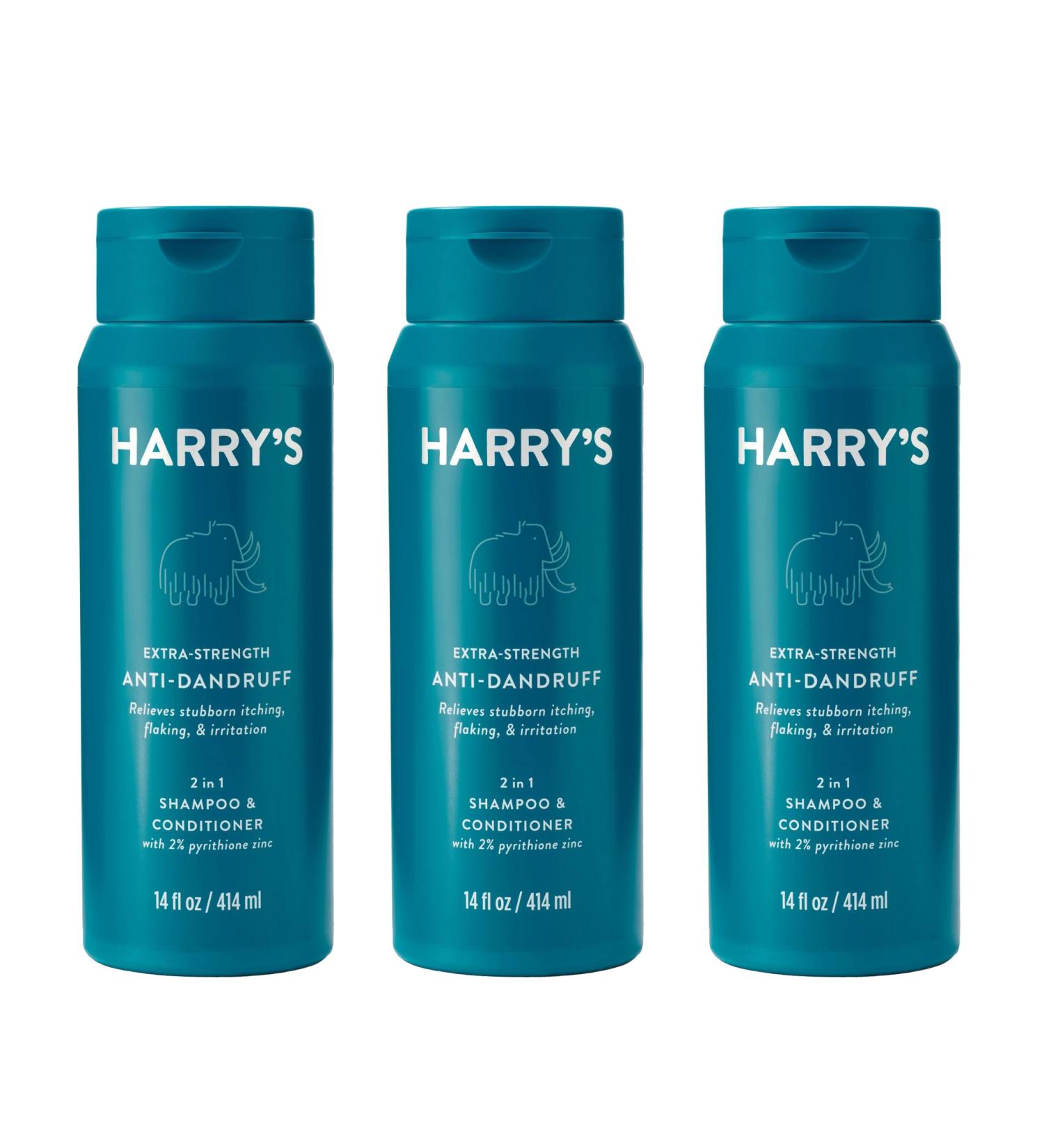 Harry's Men's Extra Strength Anti Dandruff 2-in-1 Shampoo & Conditioner - 2% Pyrithione Zinc 14 fl oz 3ct | International Shipping Available - Buy Online on SooperMarket.com