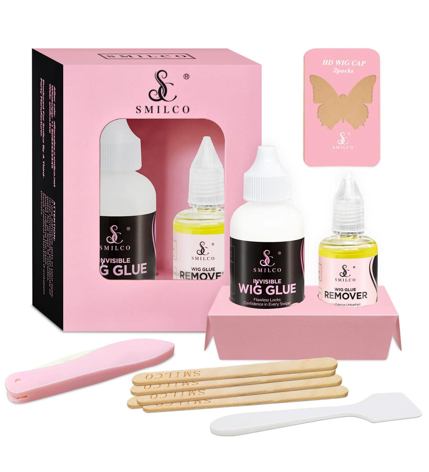 Smilco Wig Glue & Remover Set - Waterproof Skin-Friendly 1.3oz Strong Hold for Front Lace Wigs - Ultimate Wig Installation Kit - Buy Online on SooperMarket.com