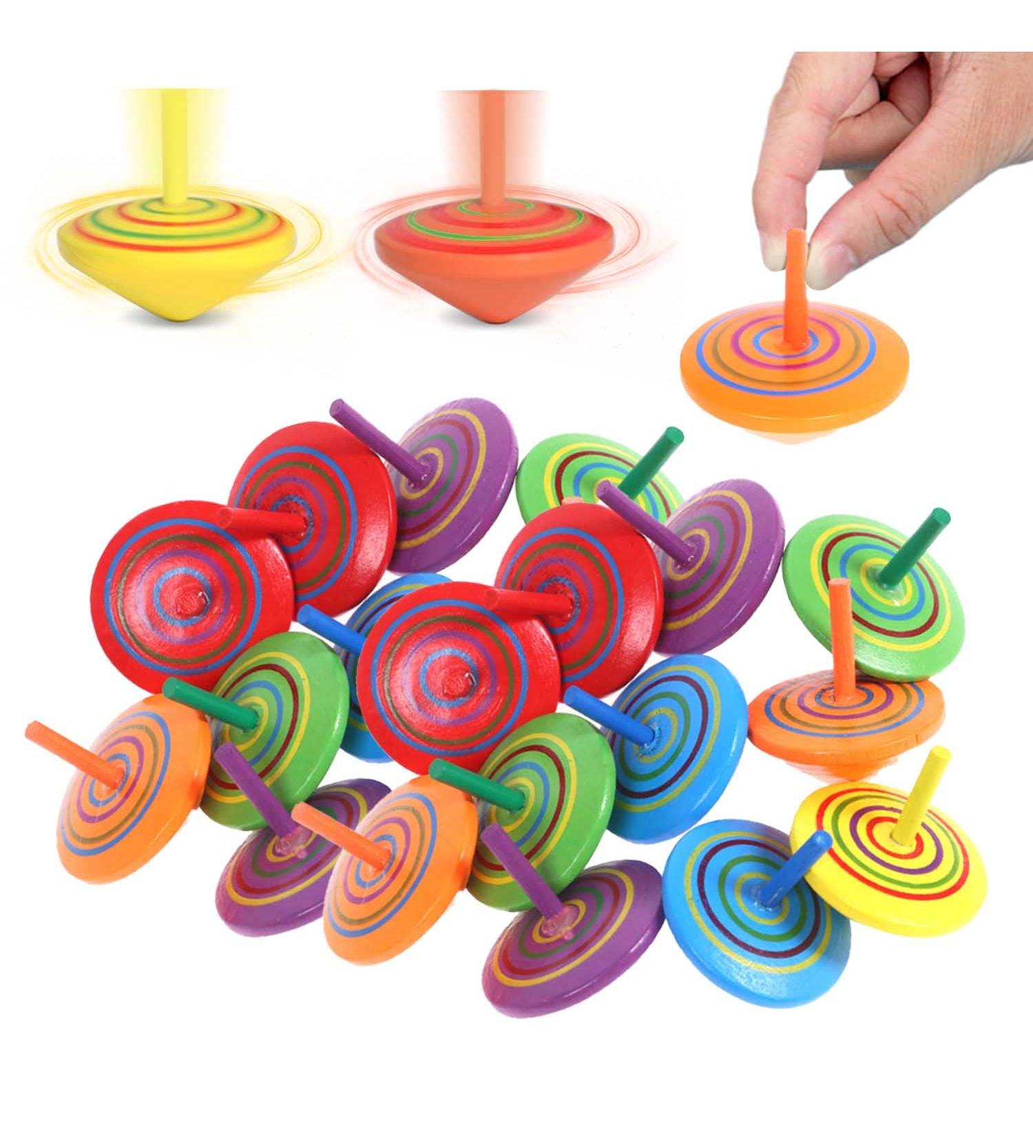 25 Wooden Circles for Kids - Colorful Malkreisel Toy Perfect for Gifts Parties & Leisure Activities - Buy Online on SooperMarket.com