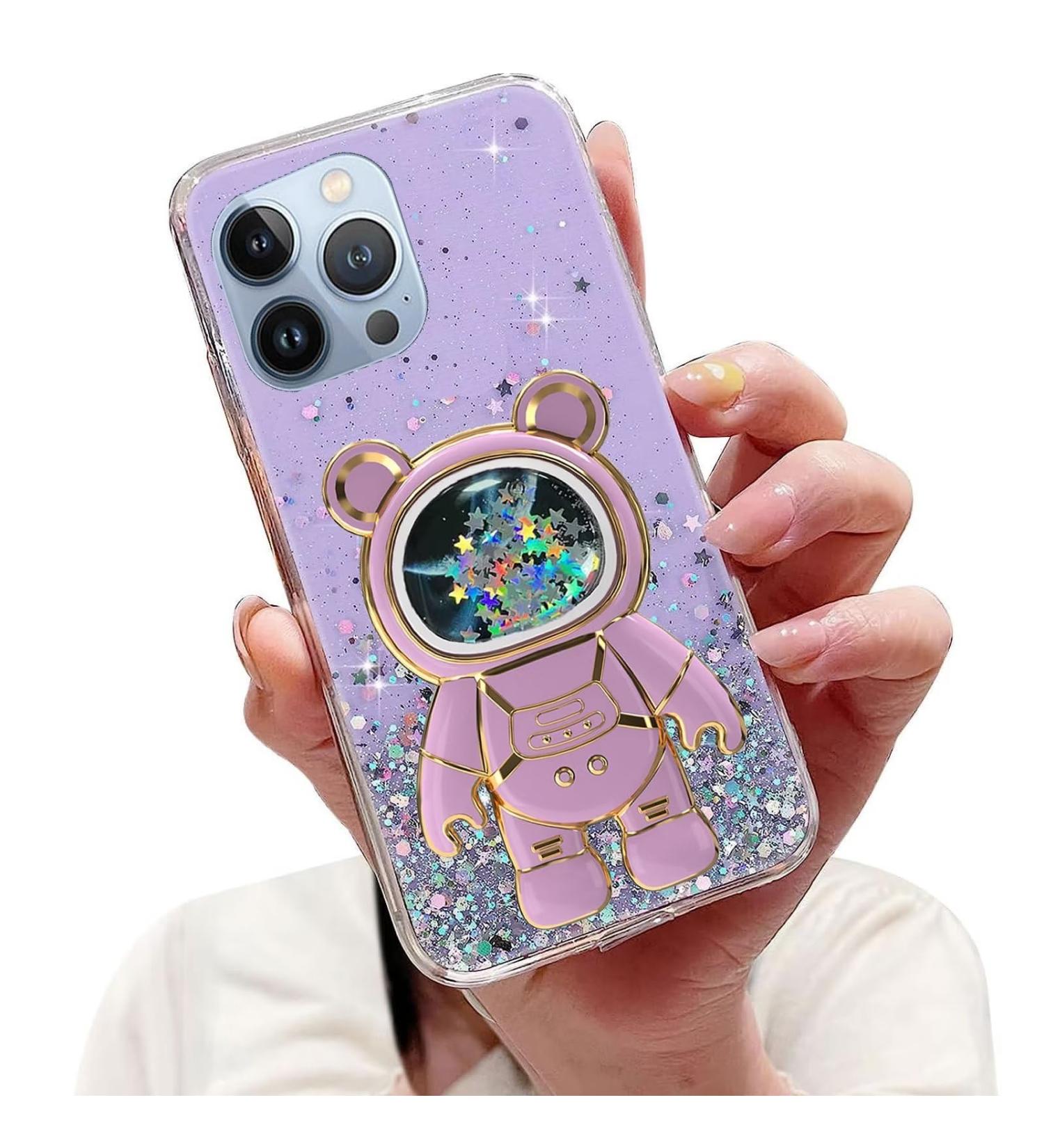 Buy Tivenfezk Nadoli for iPhone 12 Pro - Glitter Astronaut Stand Shell | Soft Silicone Caricature Case - Buy Online on SooperMarket.com