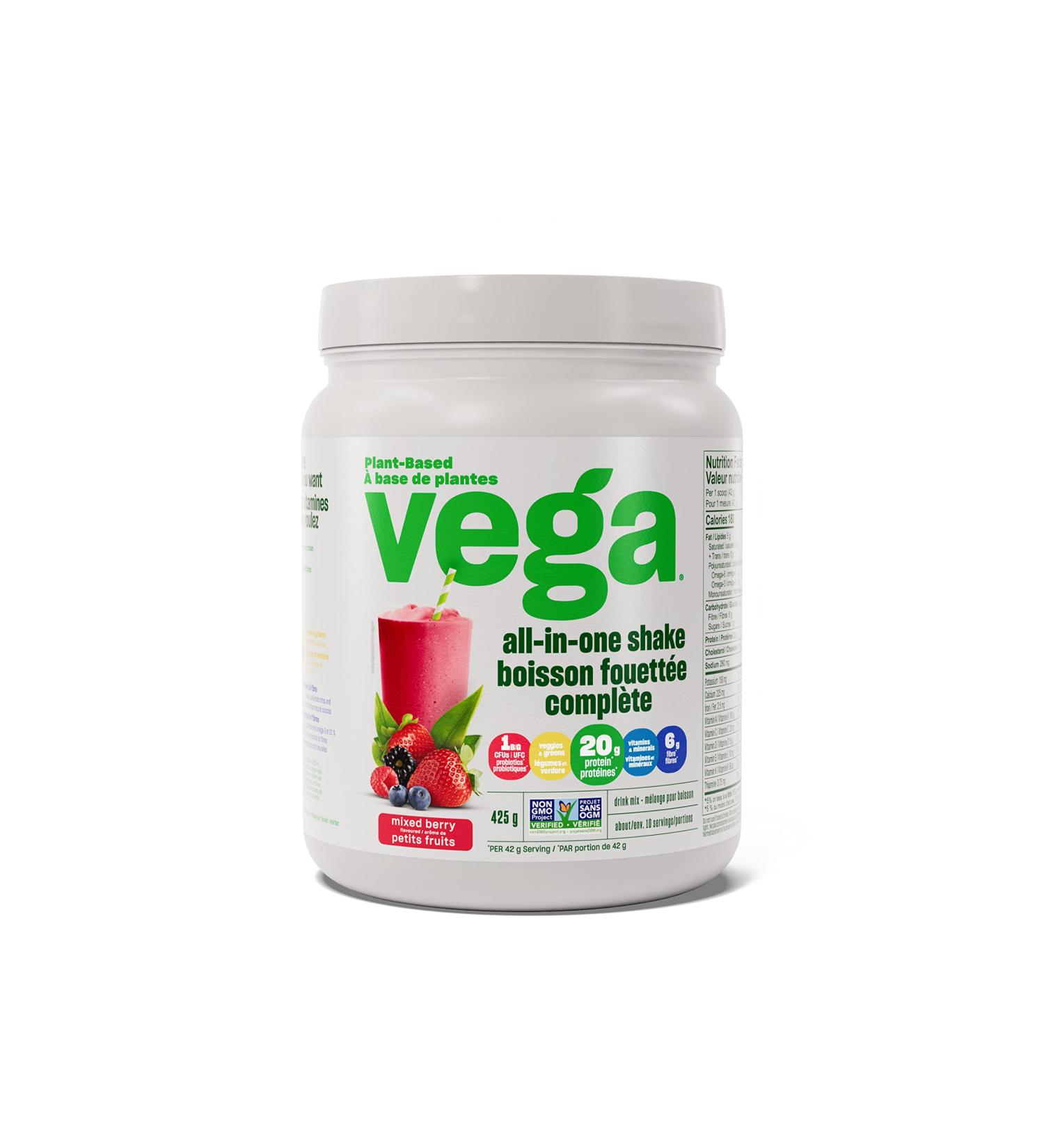 Vega All-in-One Vegan Protein Powder Berry (10 Servings) Superfood Ingredients Vitamins For Immunity Support Keto Friendly Pea Protein For Women & Men 425g (Packaging May Vary) Mixed Berry 10 Servings (Pack of 1) - Buy Online on SooperMarket.com