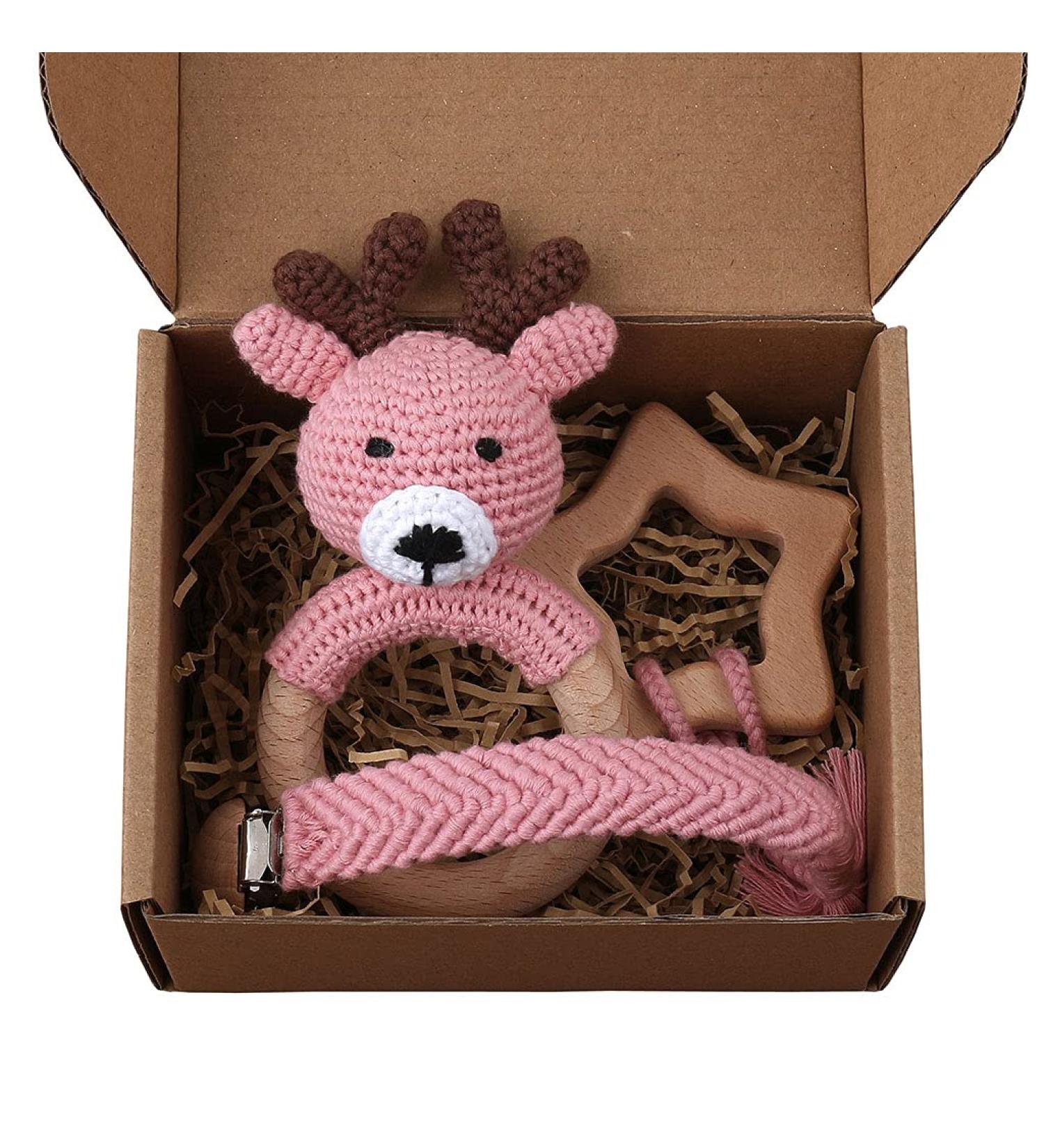 TIAN-K Baby Pacifier Chain - Soft Braided Deer Design Holder for Boys & Girls - Perfect Toddler Toy - Buy Online on SooperMarket.com