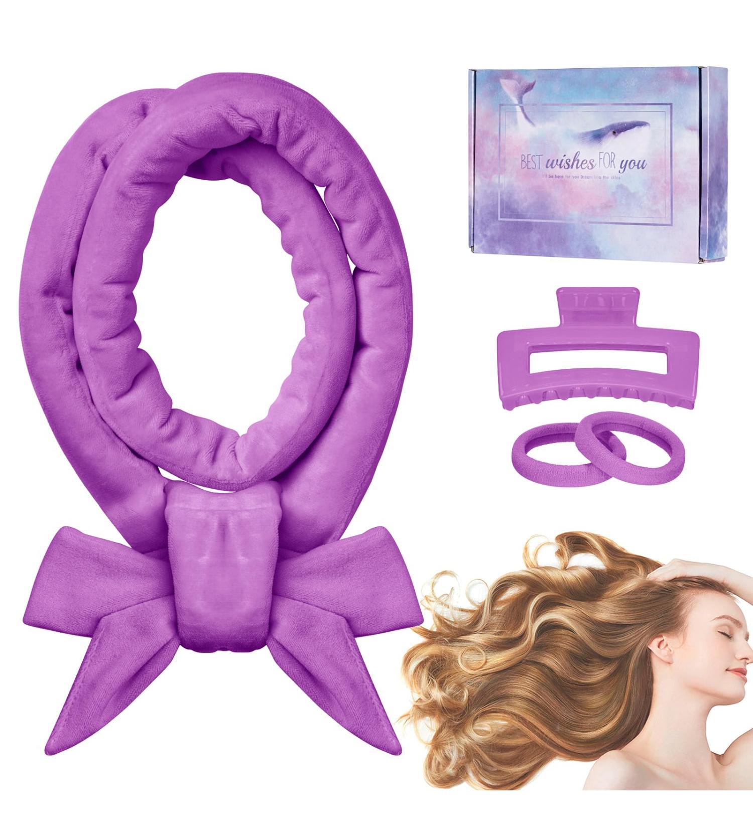 CORATED Velvet Heatless Curling Rod Headband Set - No Heat Hair Curlers for Long Hair (Purple) - Buy Online on SooperMarket.com