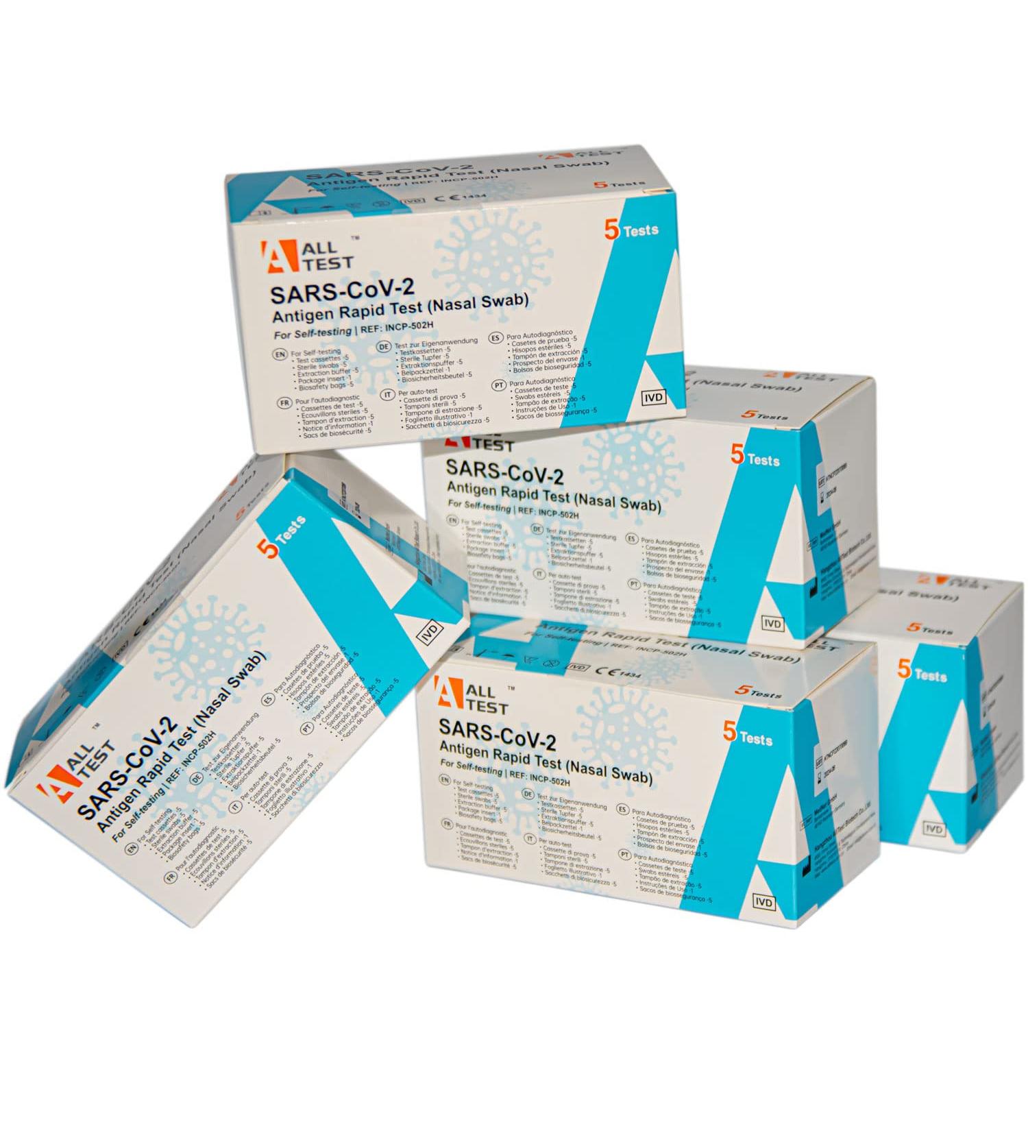 Buy 5x CE 1434 Nasal Antigen Test - Self-Test for Omicron Variant Fast & Reliable Shipping Worldwide - Buy Online on SooperMarket.com