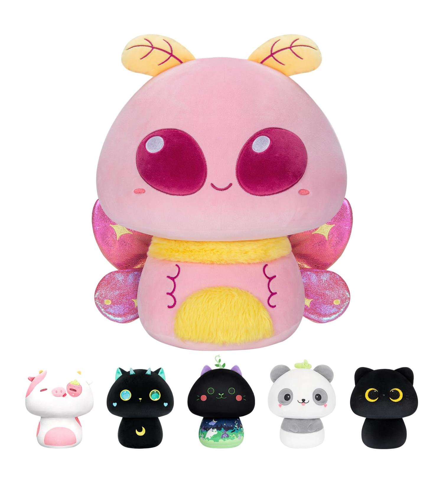 Mewaii 8'' Maple Leaf Moth Mushroom Pillow Plush Toy - Soft and Cuddly Stuffed Animal for Kids - Buy Online on SooperMarket.com