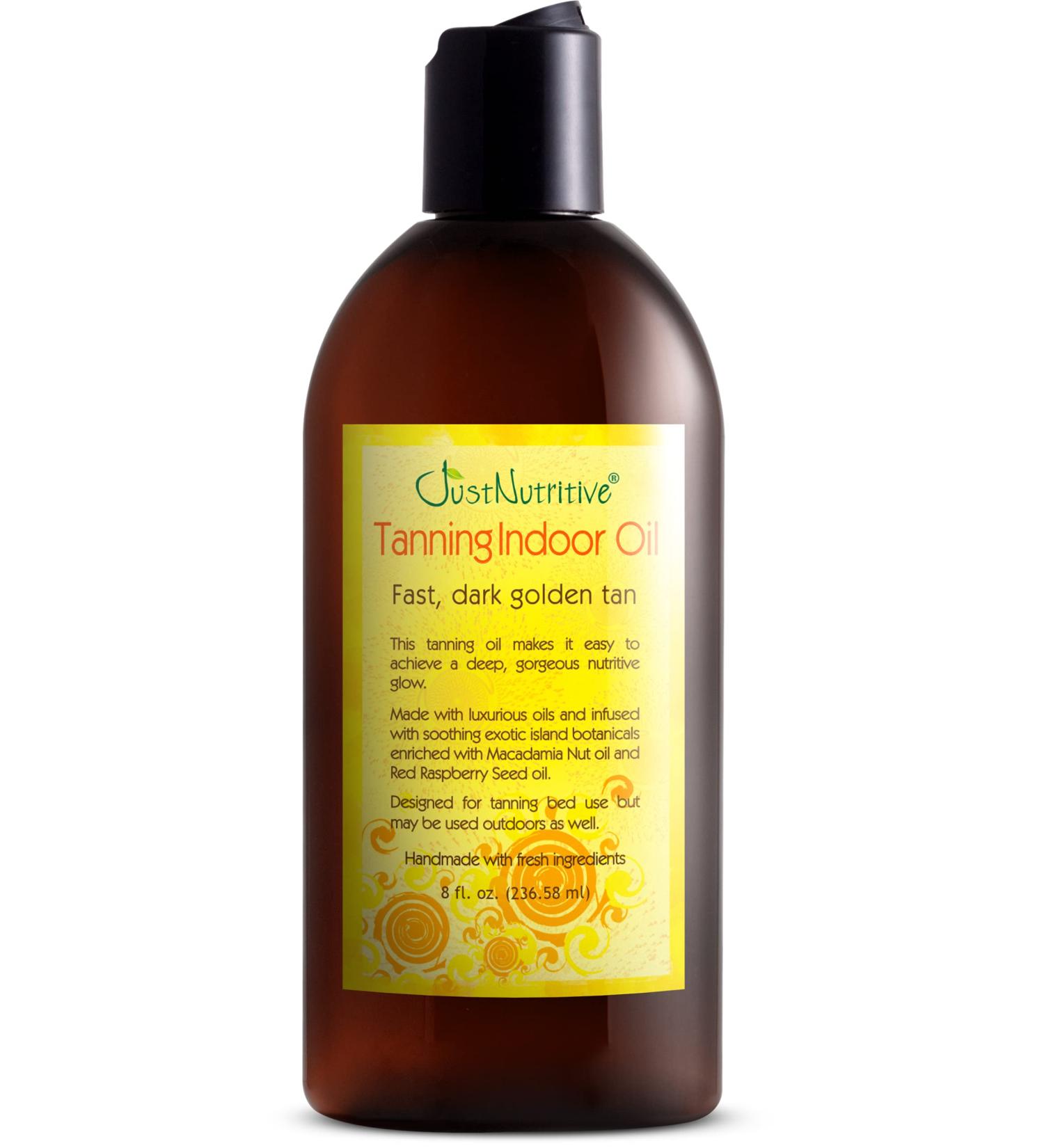 Sun-Kissed Glow with Just Nutritive 8 Oz Tanning Indoor Oil - Natural Body Serum for Moisturized Skin - Buy Online on SooperMarket.com